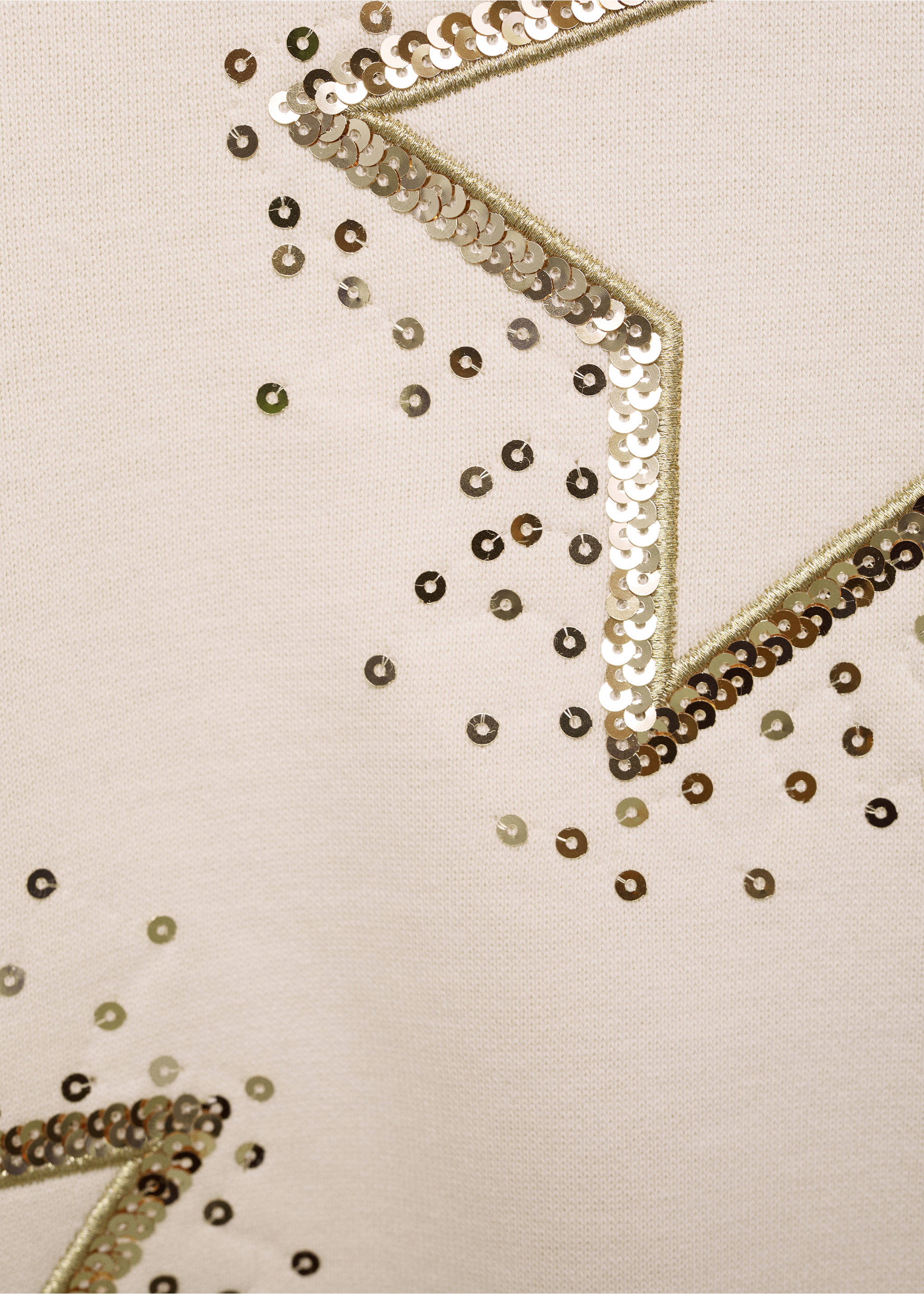 Sequin stars sweatshirt - Details of the article 0, Ecru. Ref: 77019235-00.