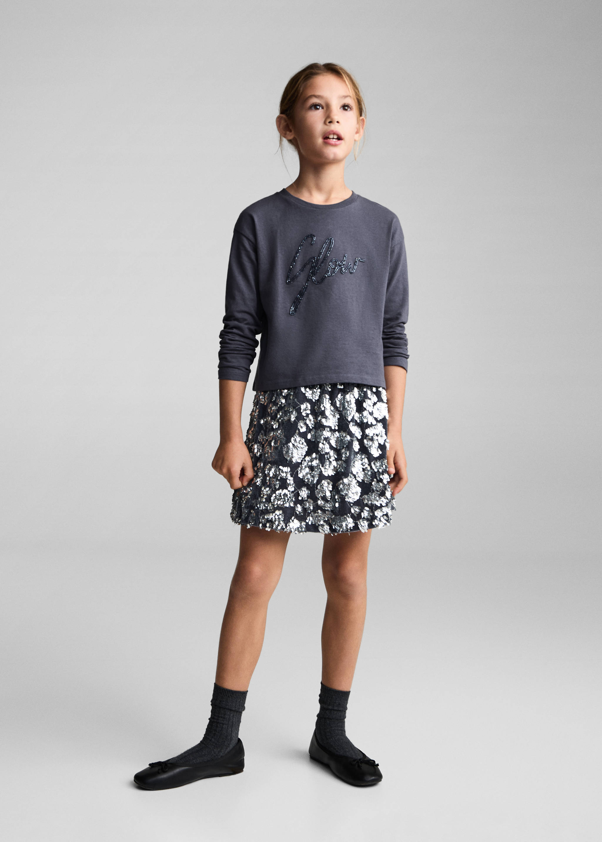 Beaded cotton T-shirt - General plane