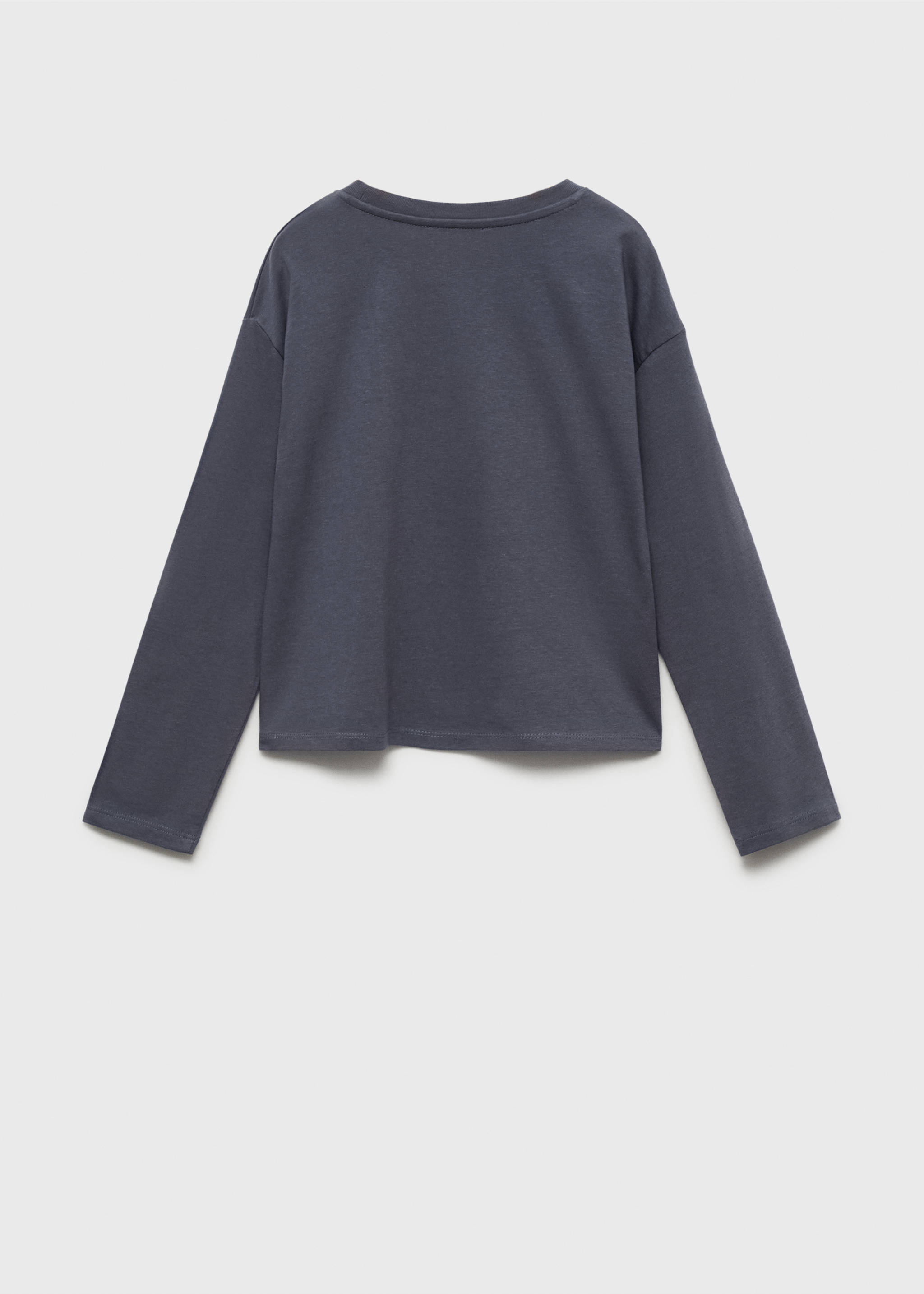 Beaded cotton T-shirt - Reverse of the article, Petrol Blue. Ref: 77019237-00.