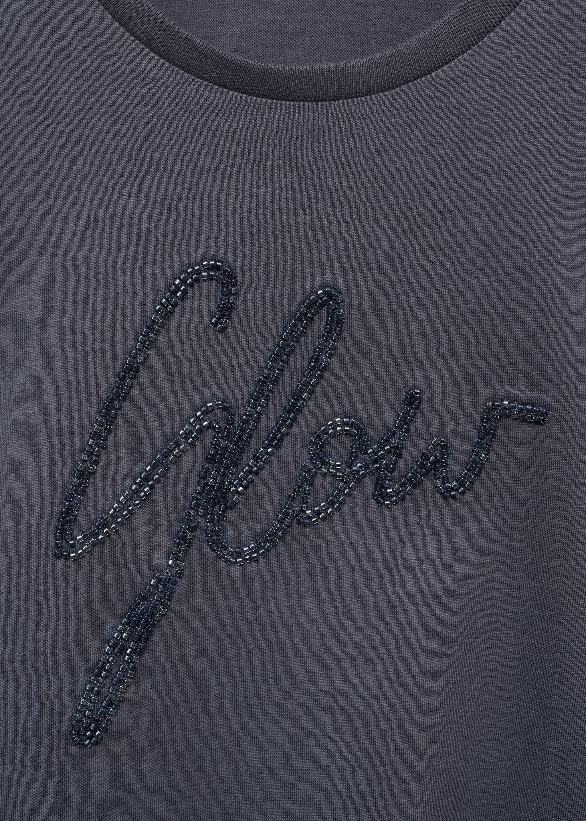Beaded cotton T-shirt - Details of the article 0