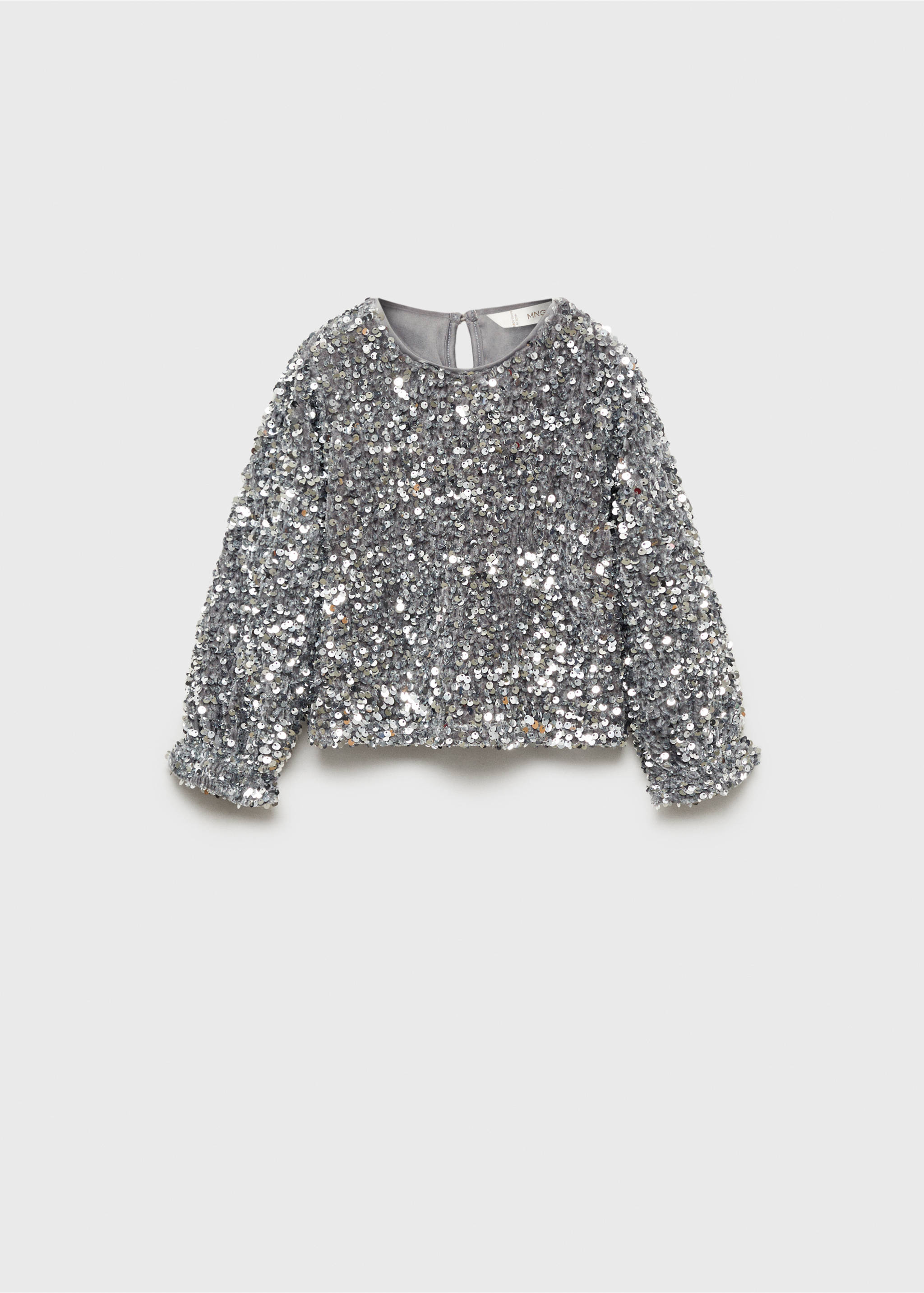 Sequin T-shirt - Article without model, Silver. Ref: 77019240-00.