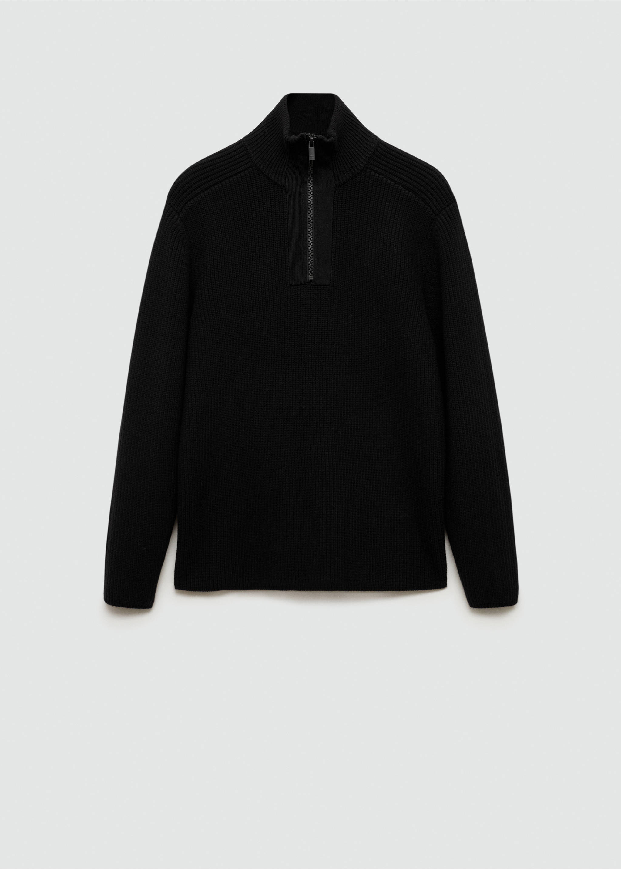 Zip-Pullover aus atmungsaktivem Coolmax®-Wollgemisch - Artikel ohne Model, Schwarz. Ref: 77019242-00.
