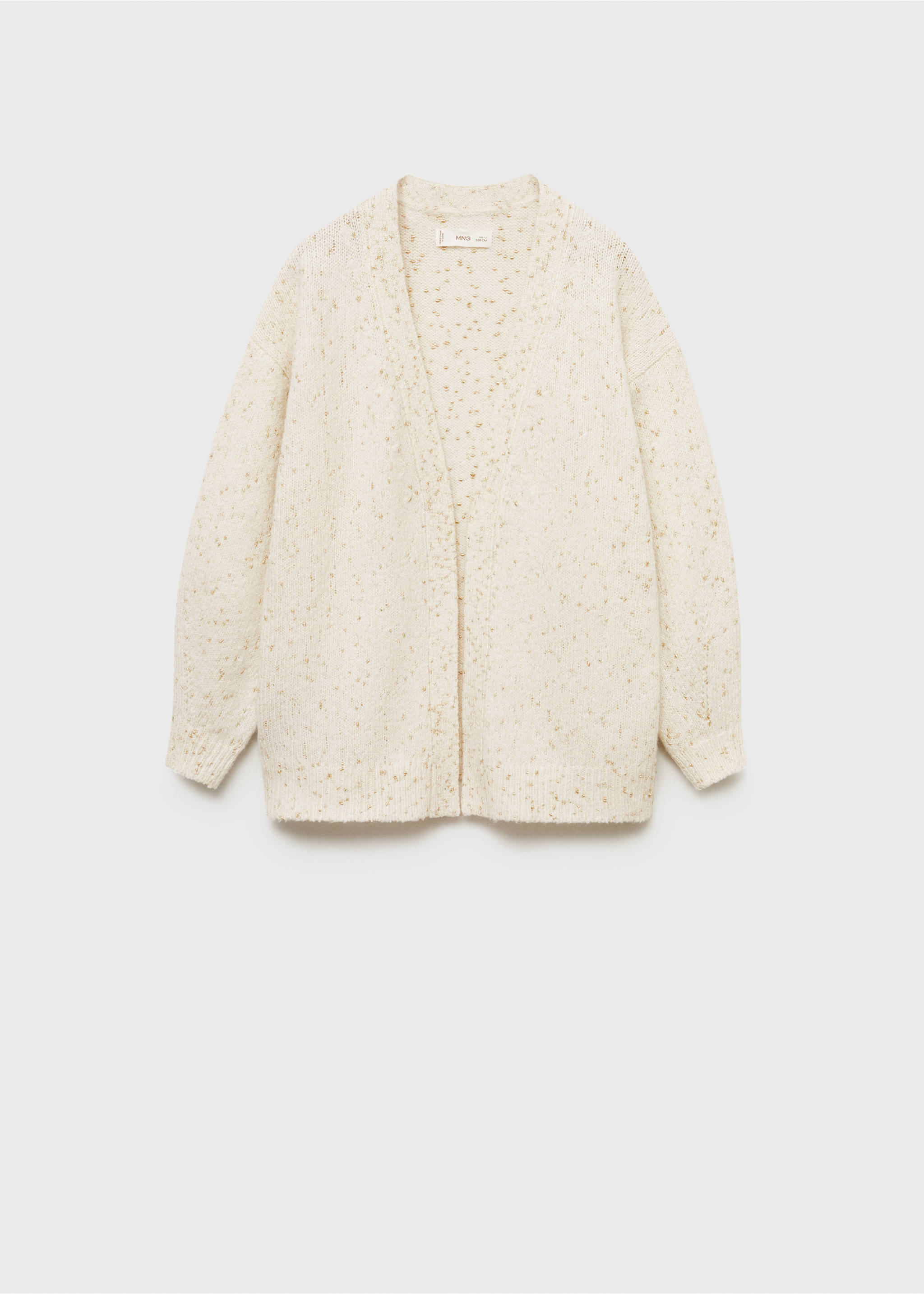 Metallic detail cardigan - Article without model, Ecru. Ref: 77019246-00.
