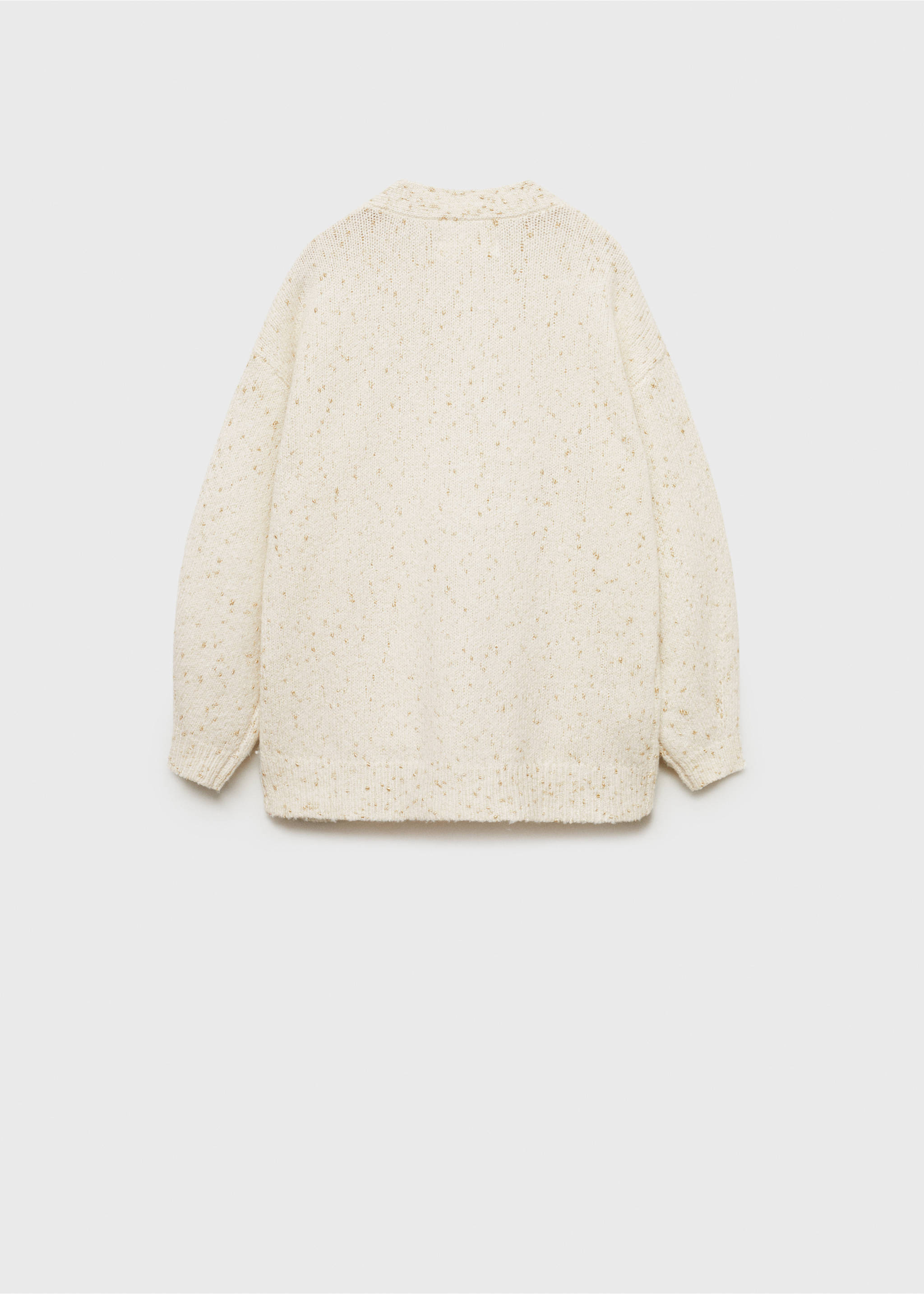 Metallic detail cardigan - Reverse of the article, Ecru. Ref: 77019246-00.