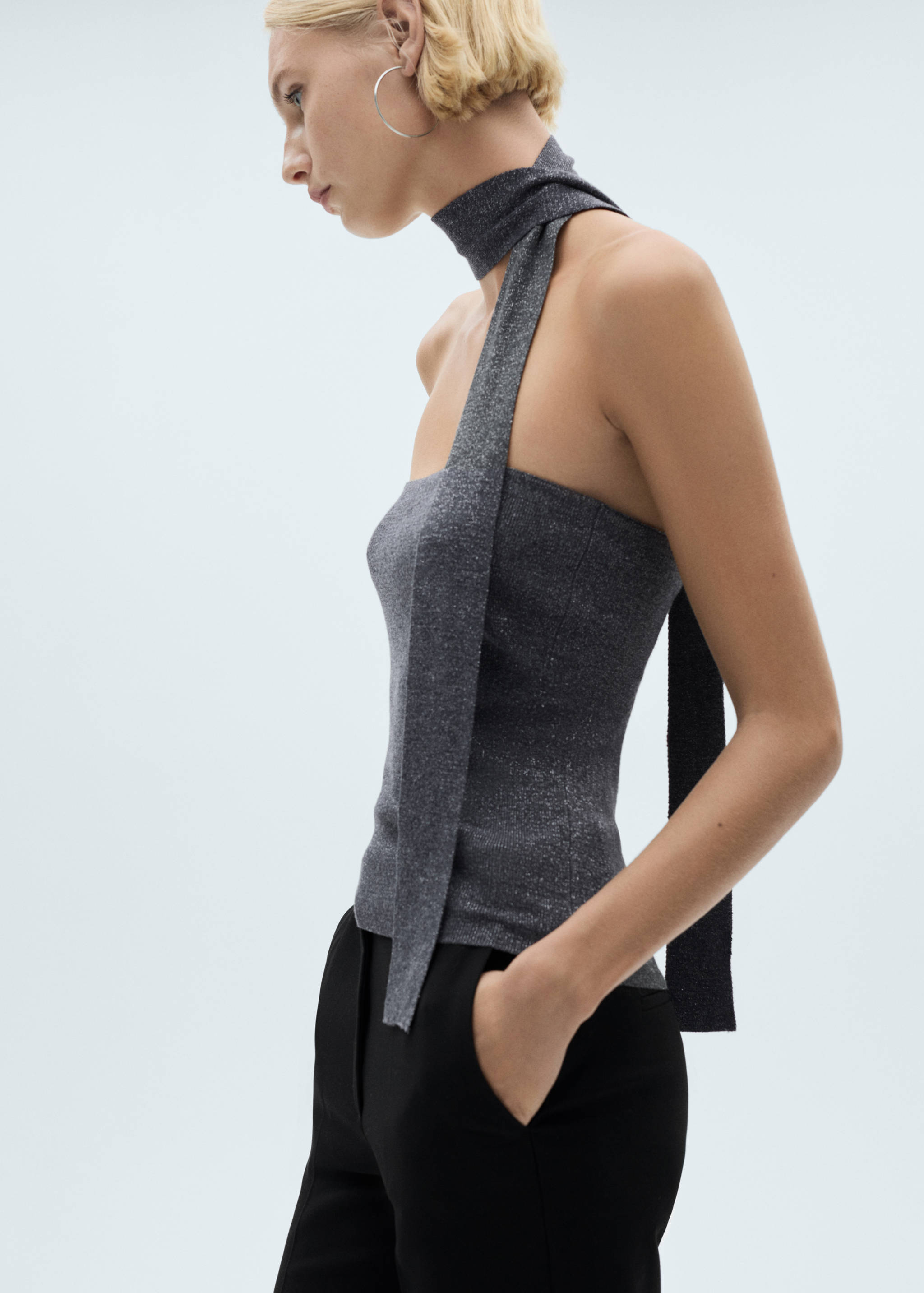 Gestrikte lurex top - Middenvlak