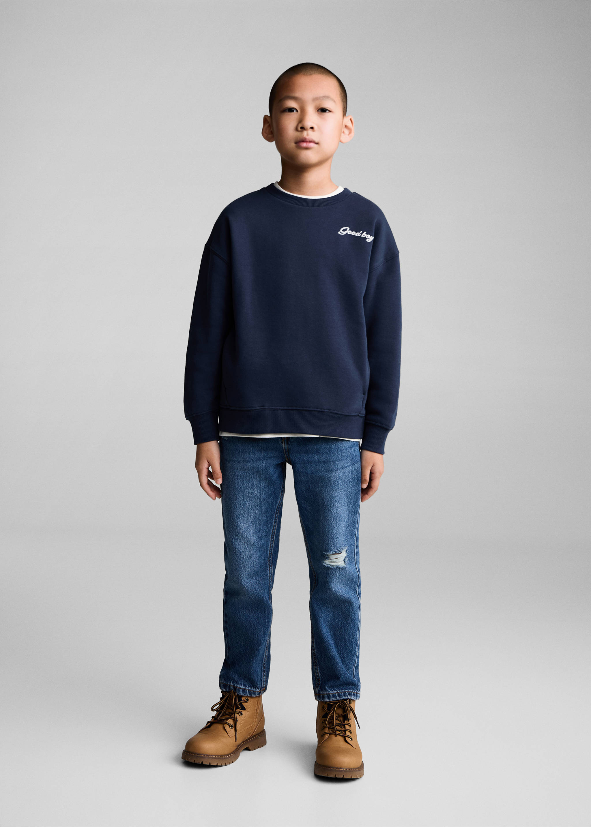 Printed cotton sweatshirt - General plane, Dark Navy. Ref: 77019411-00.