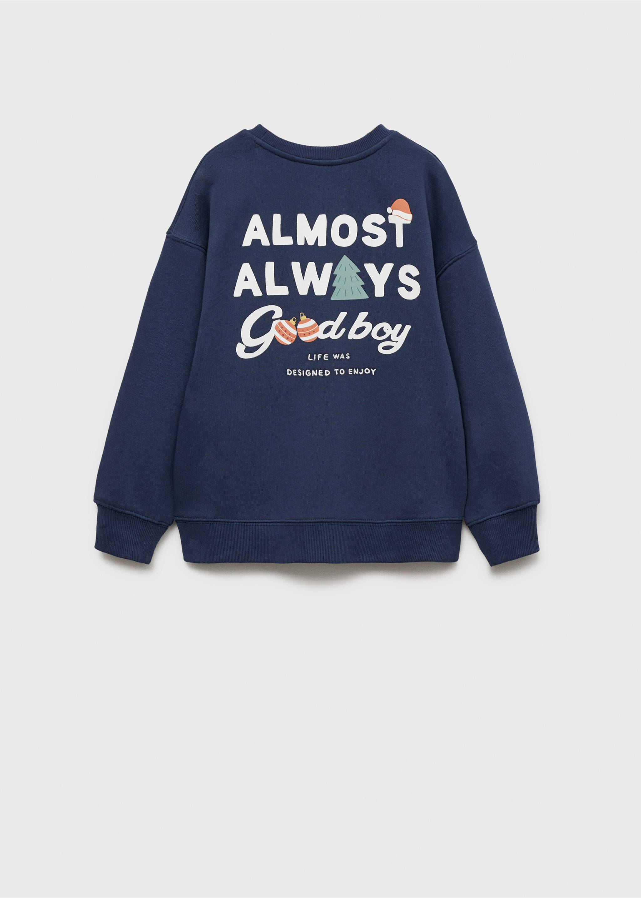 Printed cotton sweatshirt - Reverse of the article, Dark Navy. Ref: 77019411-00.