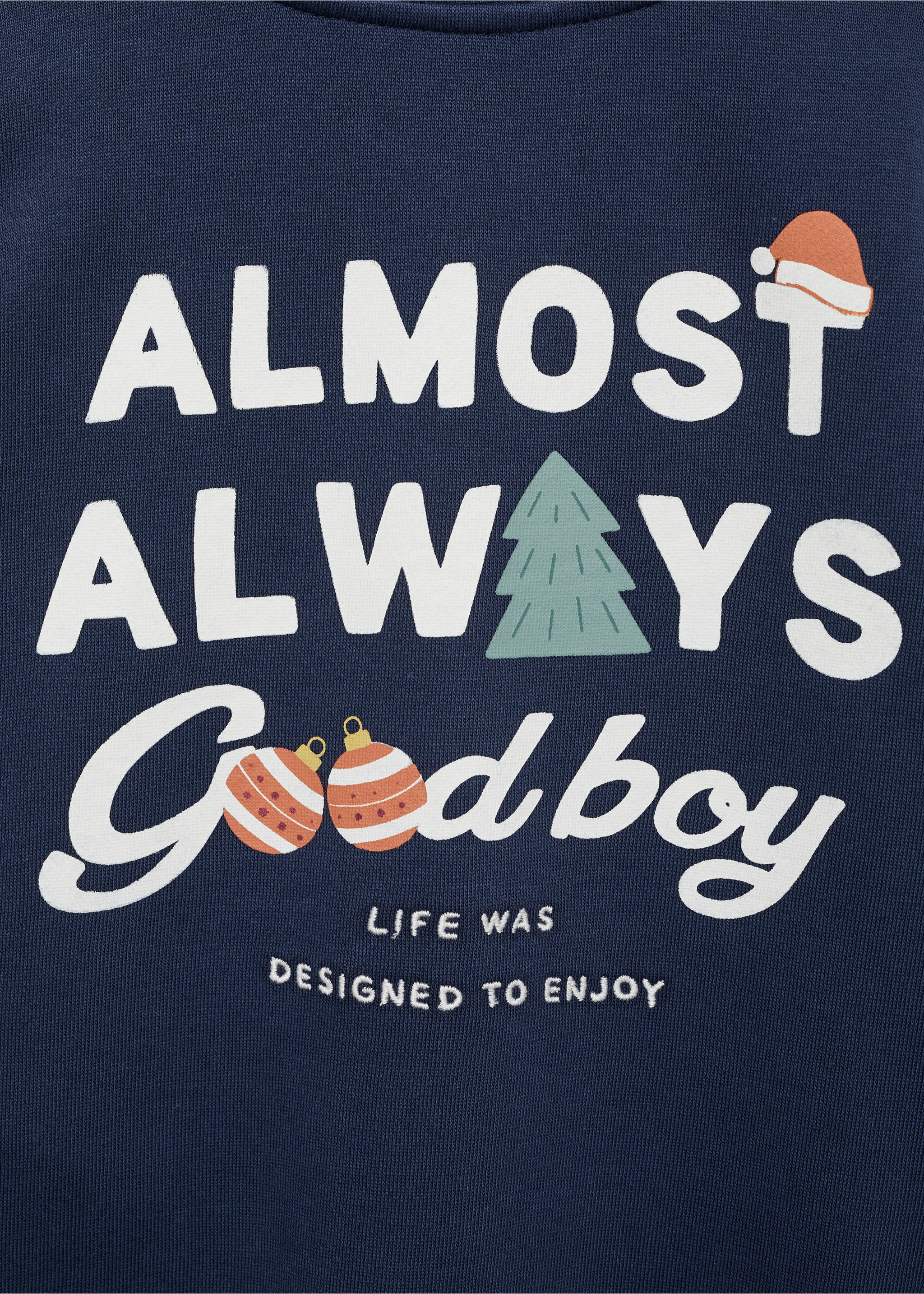 Printed cotton sweatshirt - Details of the article 0, Dark Navy. Ref: 77019411-00.