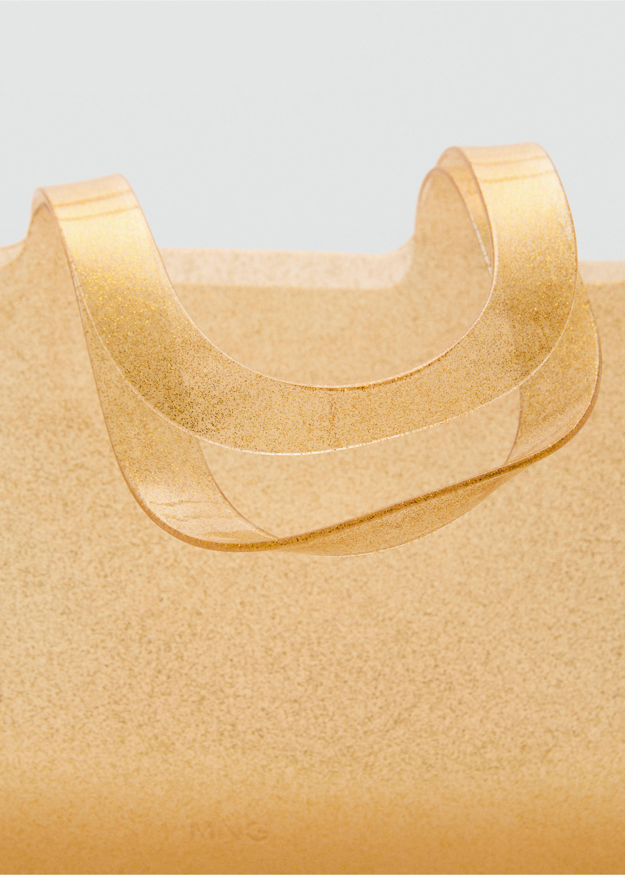 Semi-transparent shiny bag - Details of the article 1, Gold. Ref: 77020245-00.