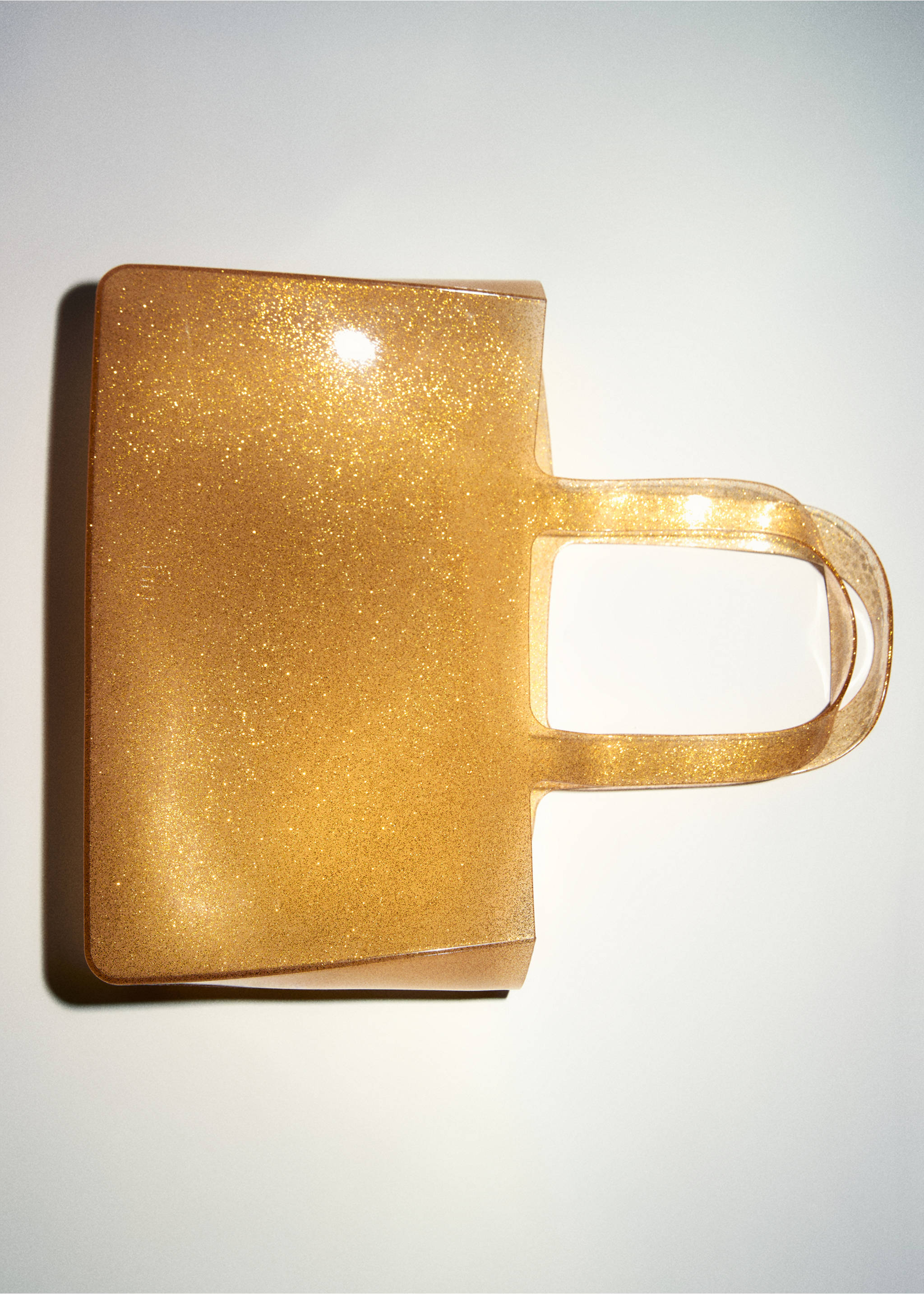 Semi-transparent shiny bag - Details of the article 5, Gold. Ref: 77020245-00.