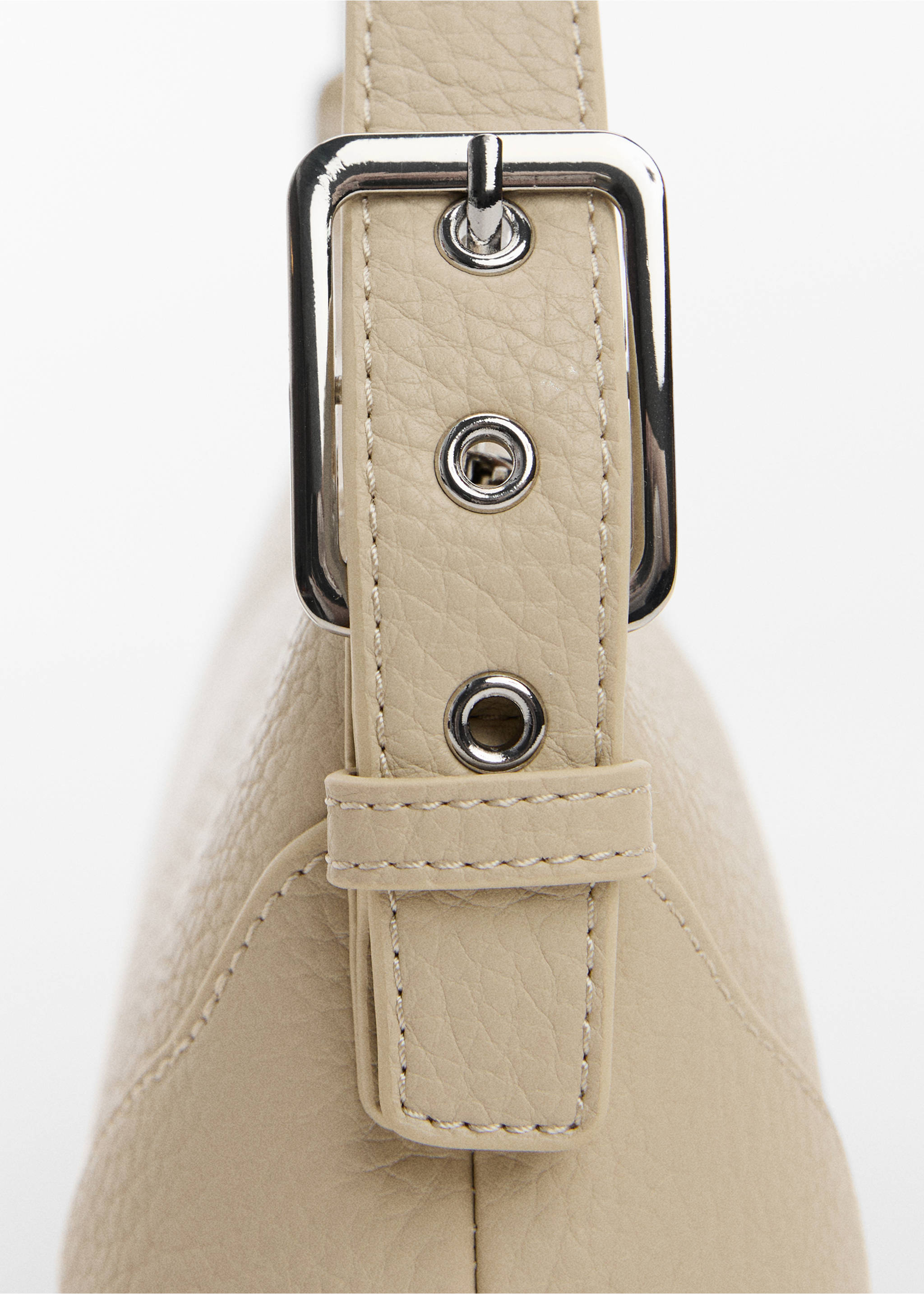 Shoulder bag with buckle - Details of the article 1, Light/Pastel Grey. Ref: 77020273-00.