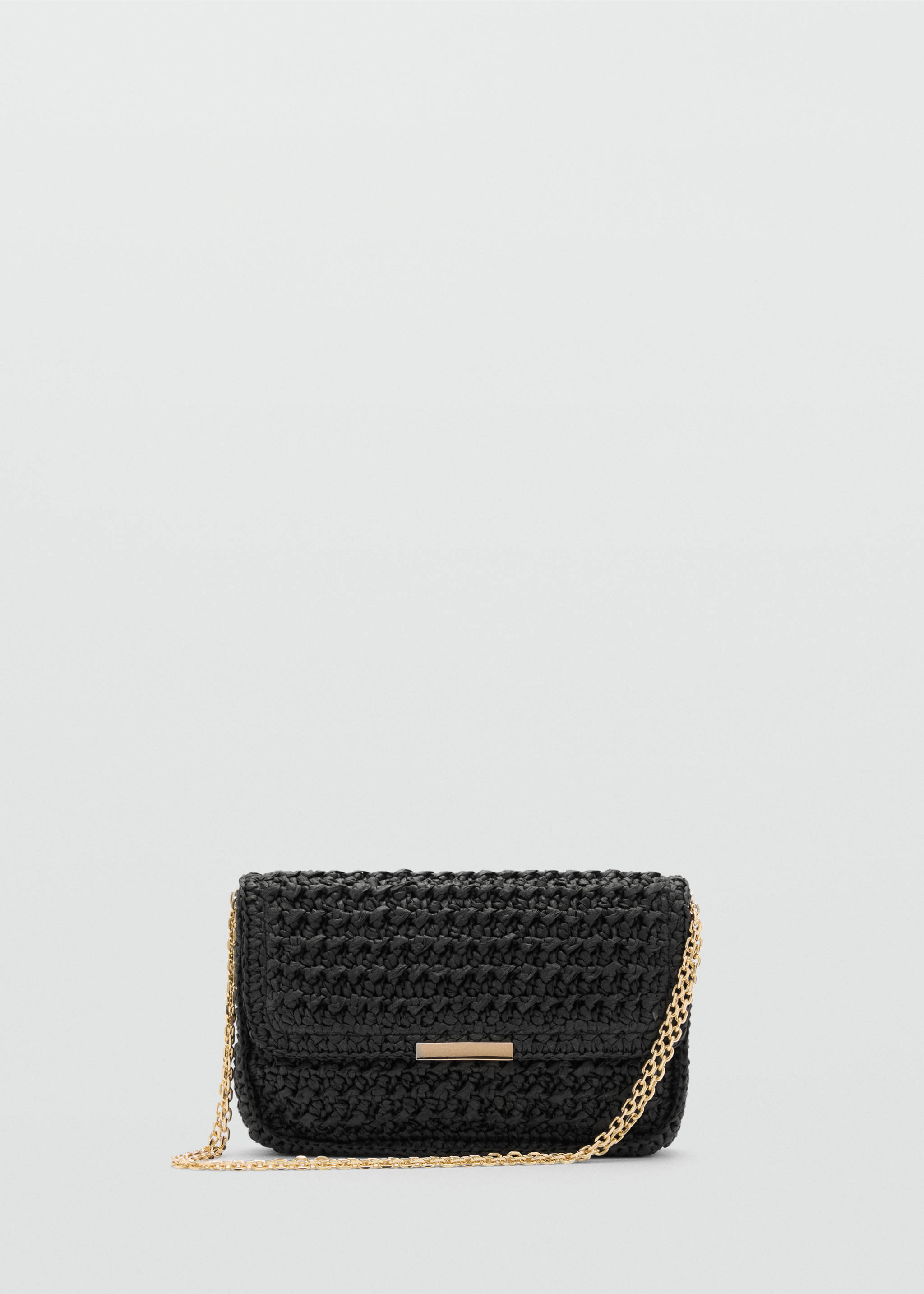 Umhängetasche aus Naturfaser - Artikel ohne Model, Schwarz. Ref: 77020339-00.