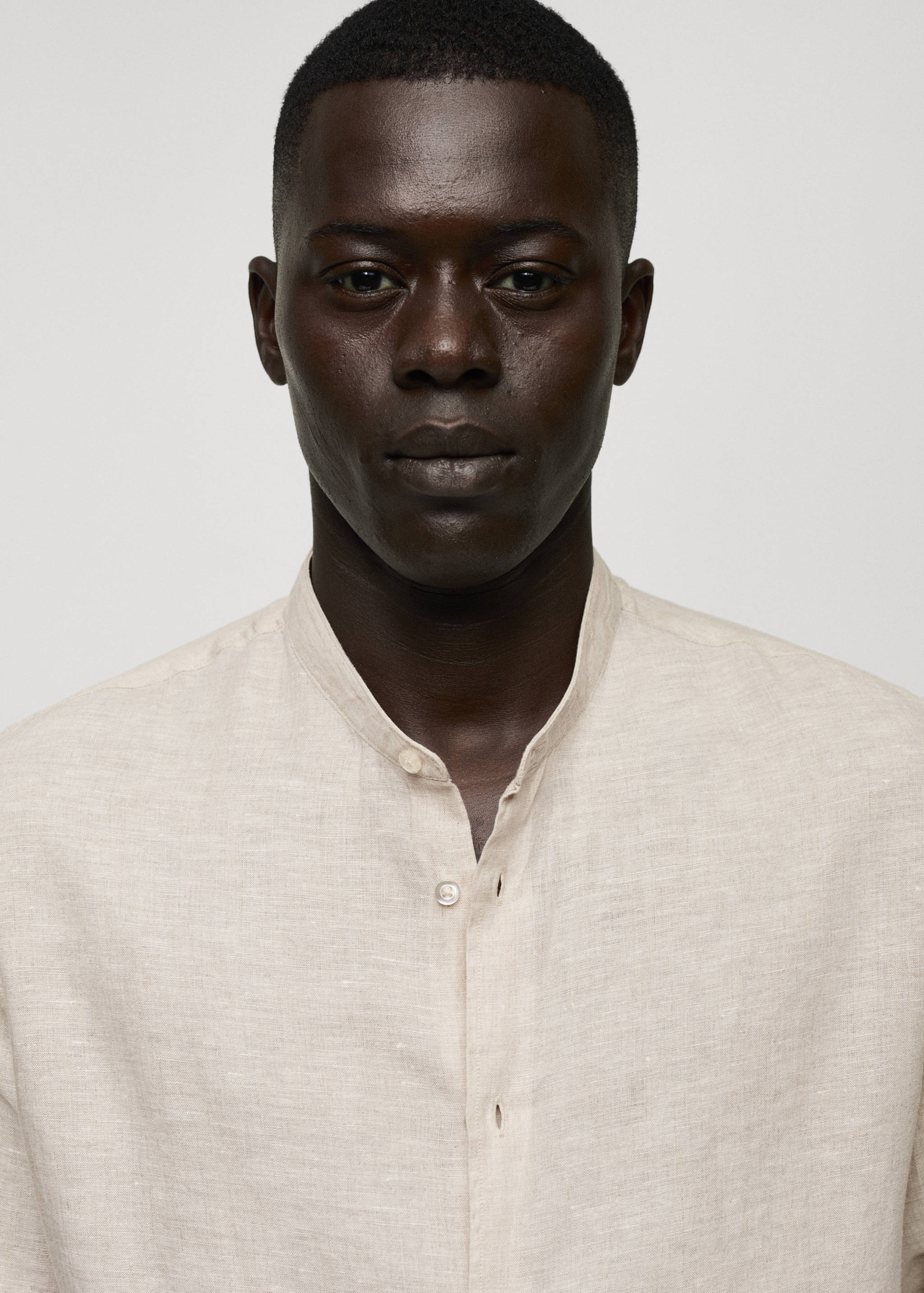 T-shirt col tunisien maille - Détail de l'article 1