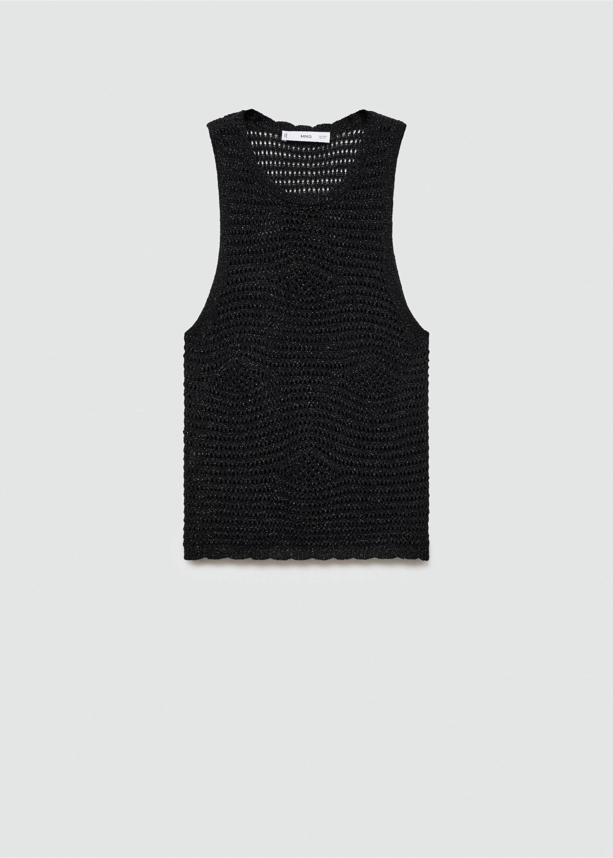 Openwork knitted lurex top - Article without model, Black. Ref: 77020344-00.