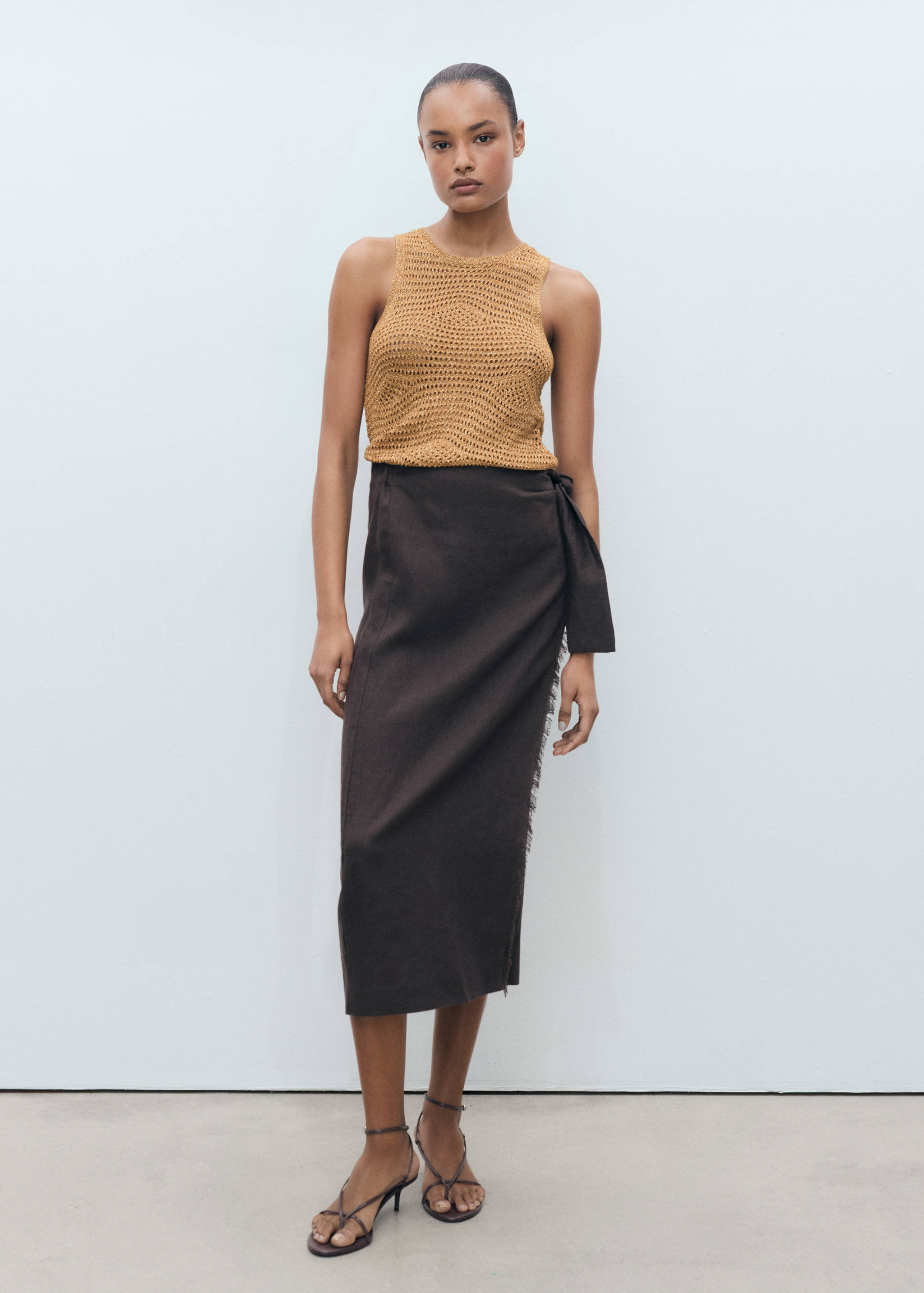 Openwork knitted lurex top - General plane