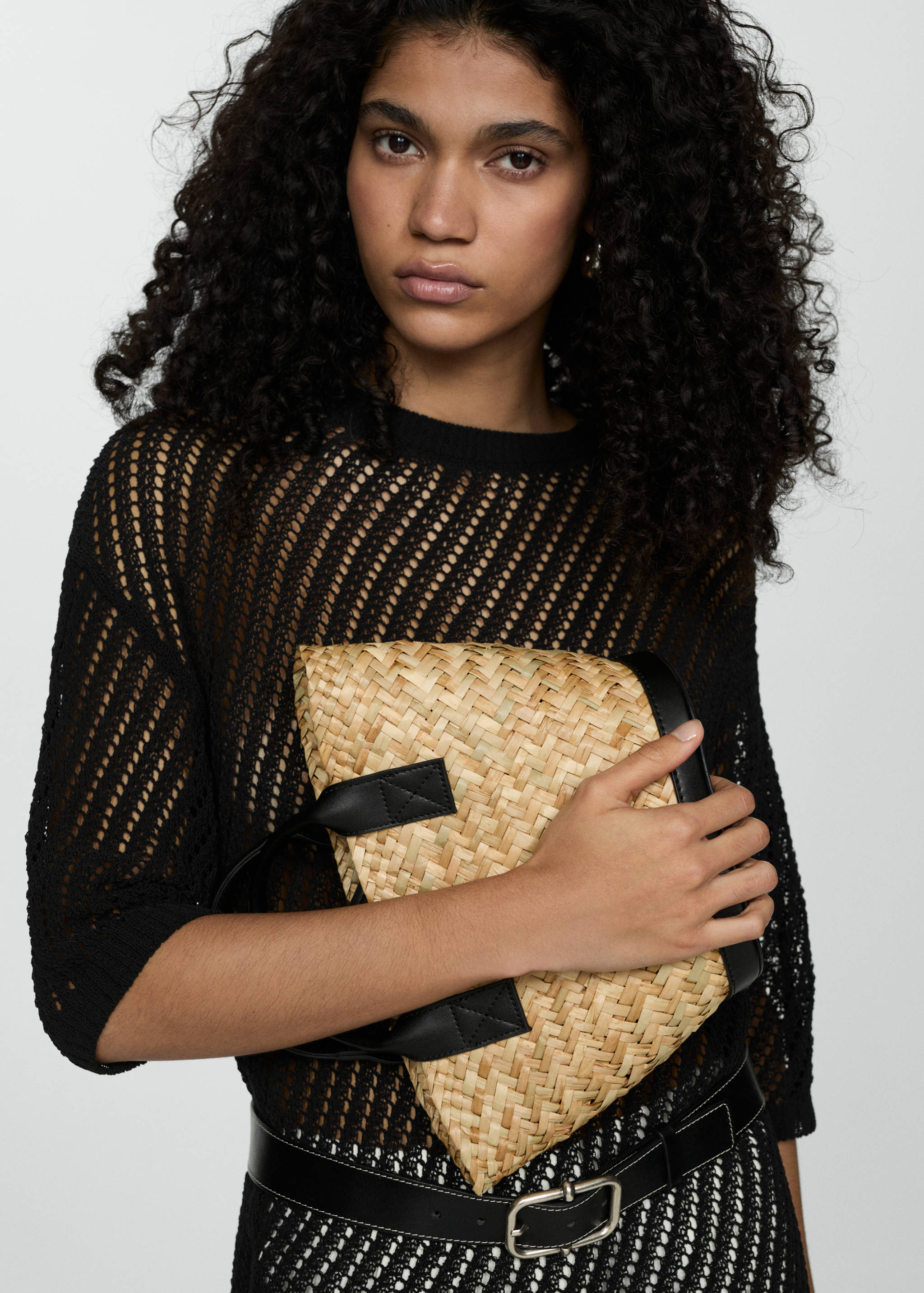 Short-sleeved crochet sweater - Medium plane