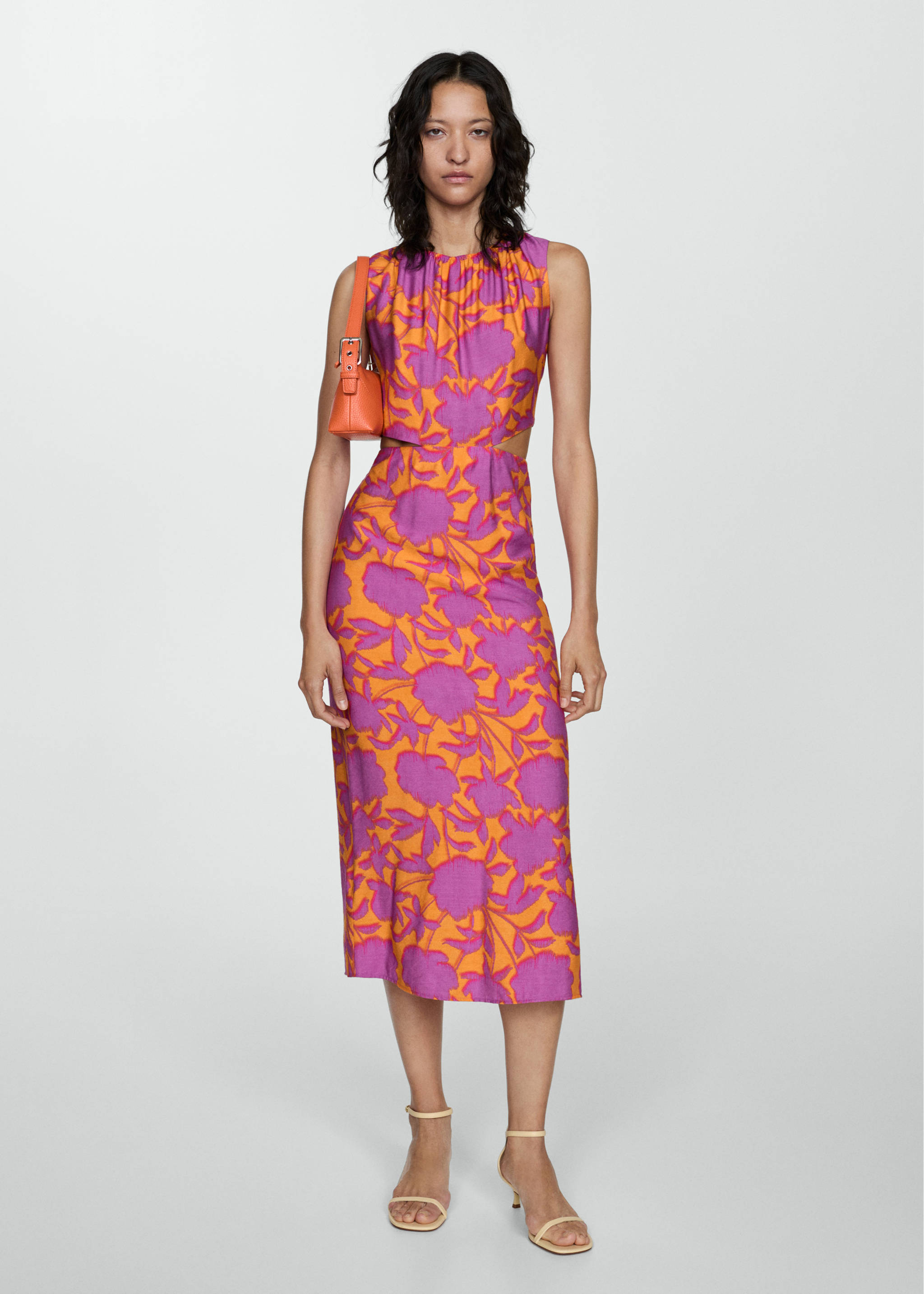 Gemustertes Kleid mit Cut-Out-Details - Allgemeine Ansicht