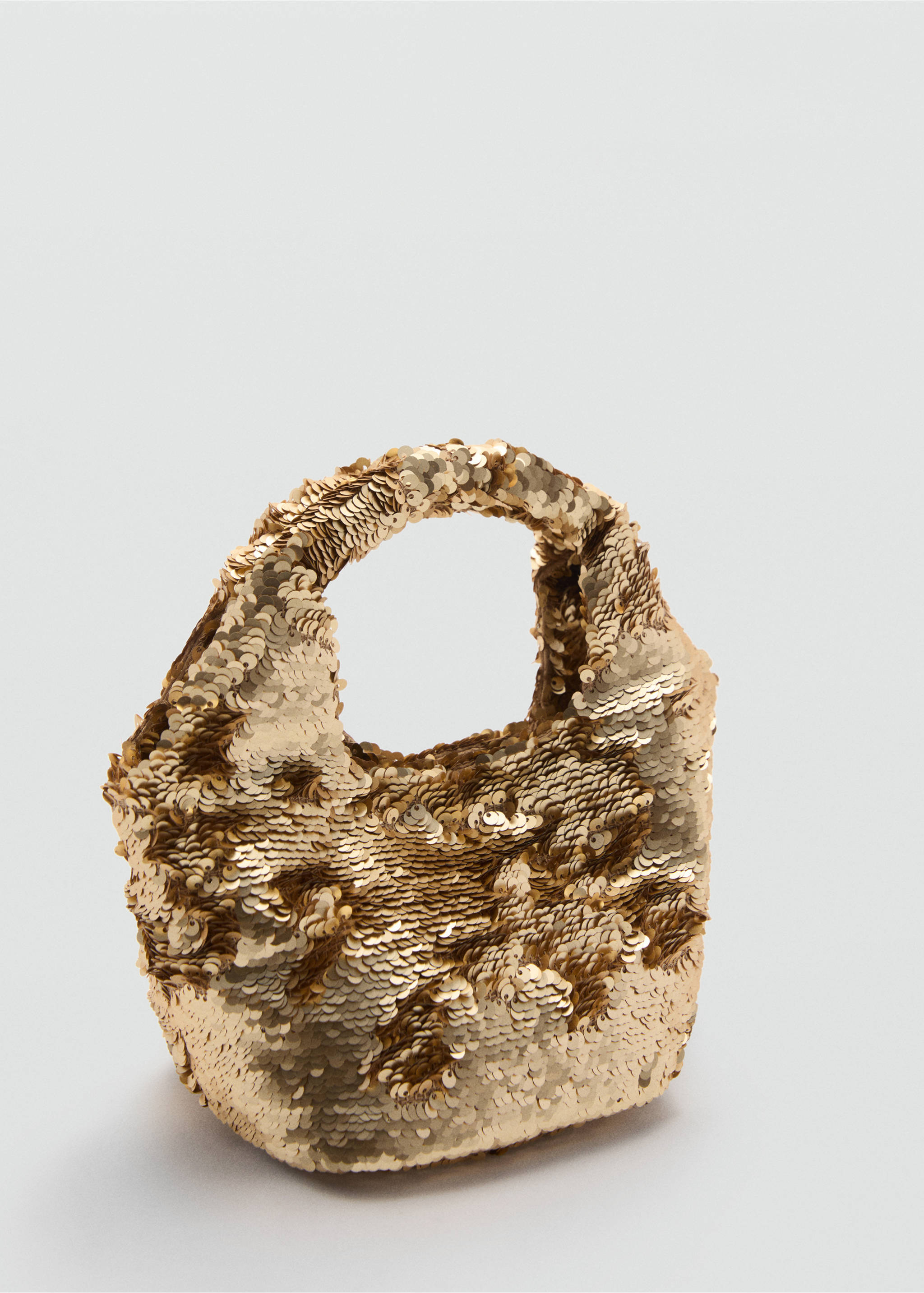 Sequin handbag - Medium plane, Gold. Ref: 77020350-00.