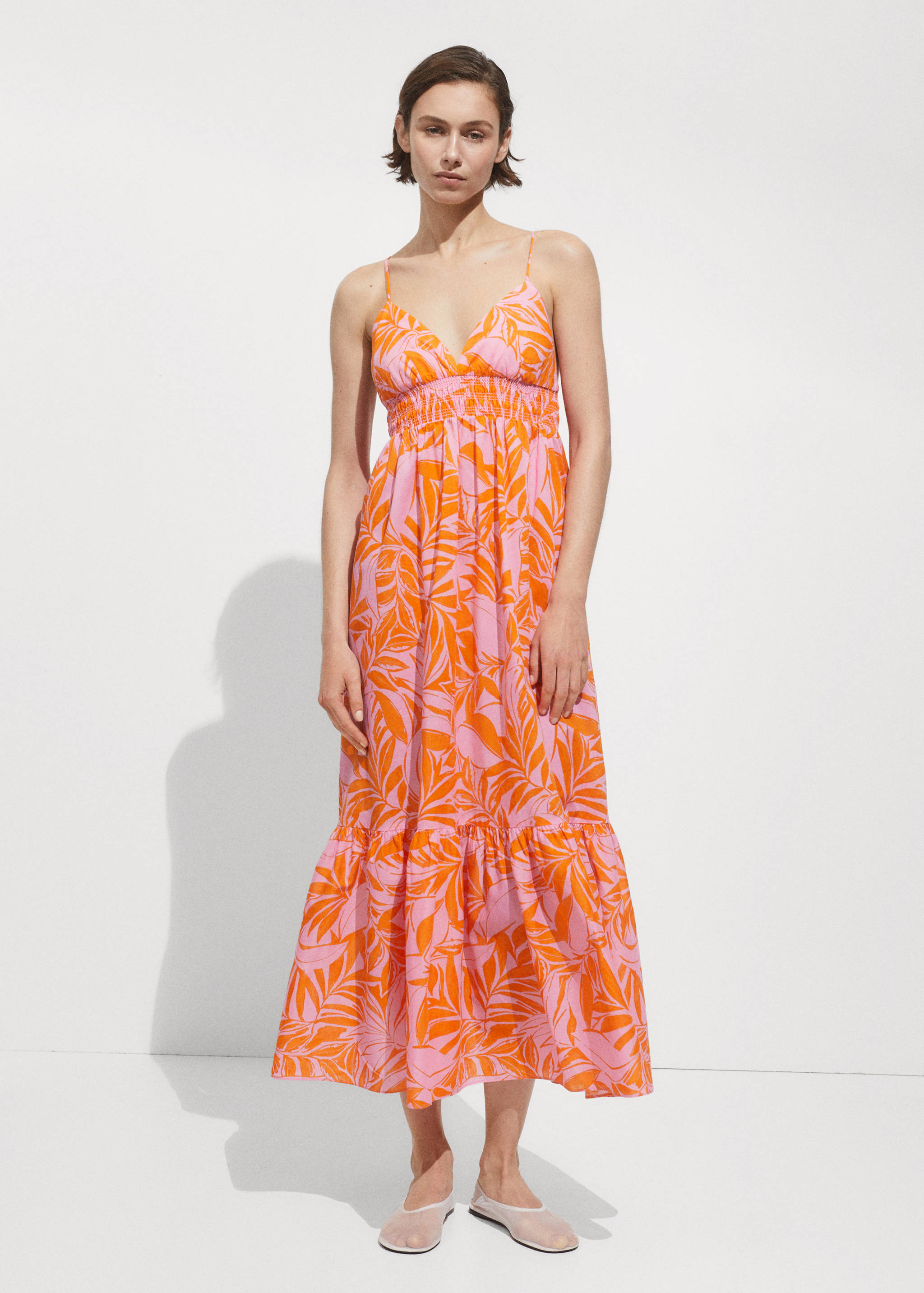 Long printed dress - General plane