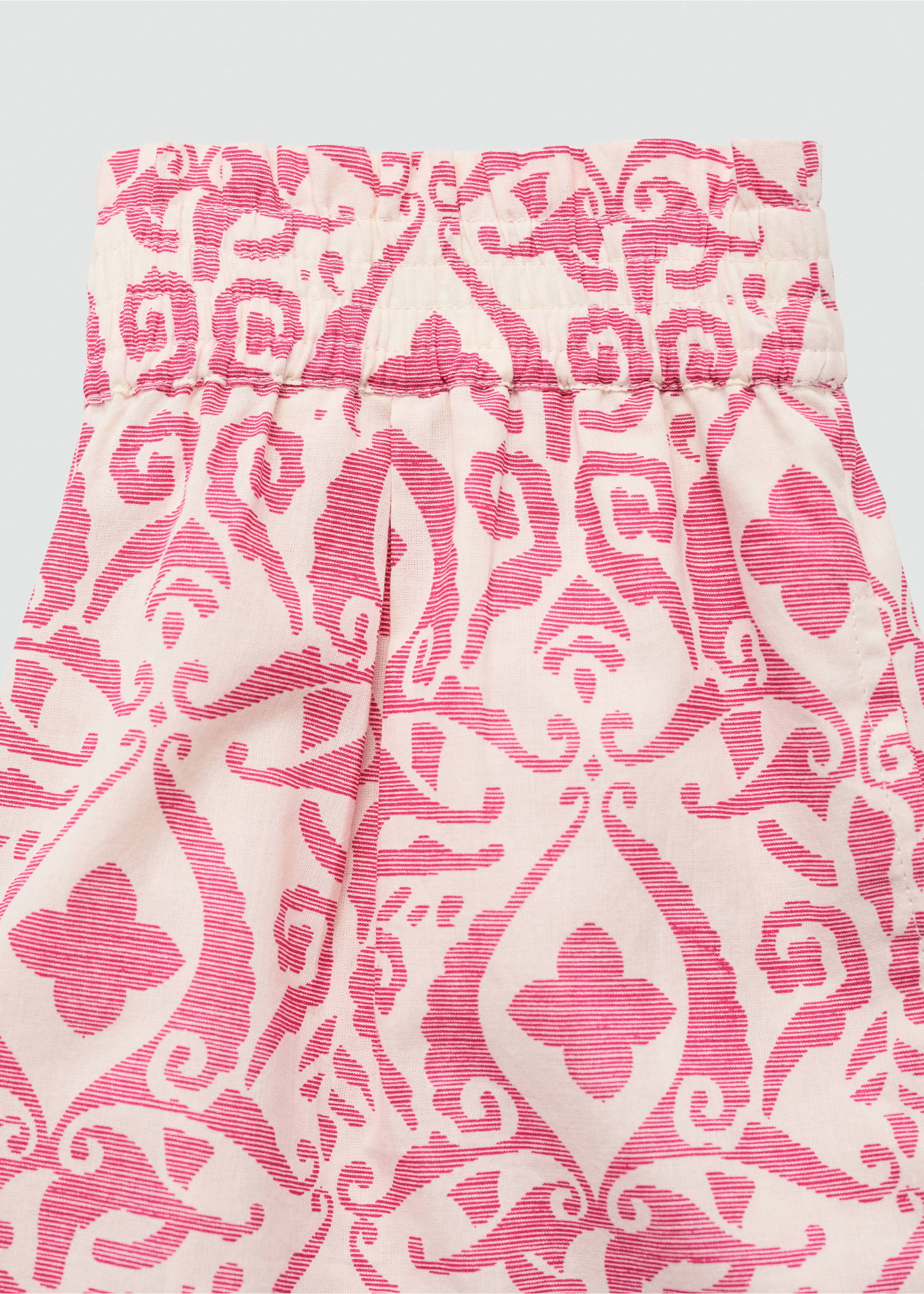 Printed cotton-blend short - Details of the article 8, Fuchsia. Ref: 77020353-00.