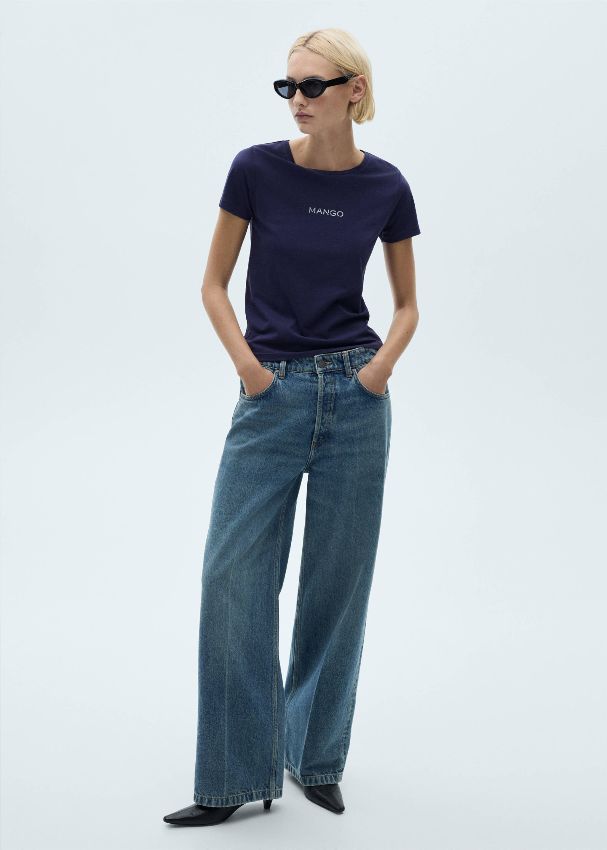 Logo cotton T-shirt - General plane, Navy. Ref: 77020354-00.