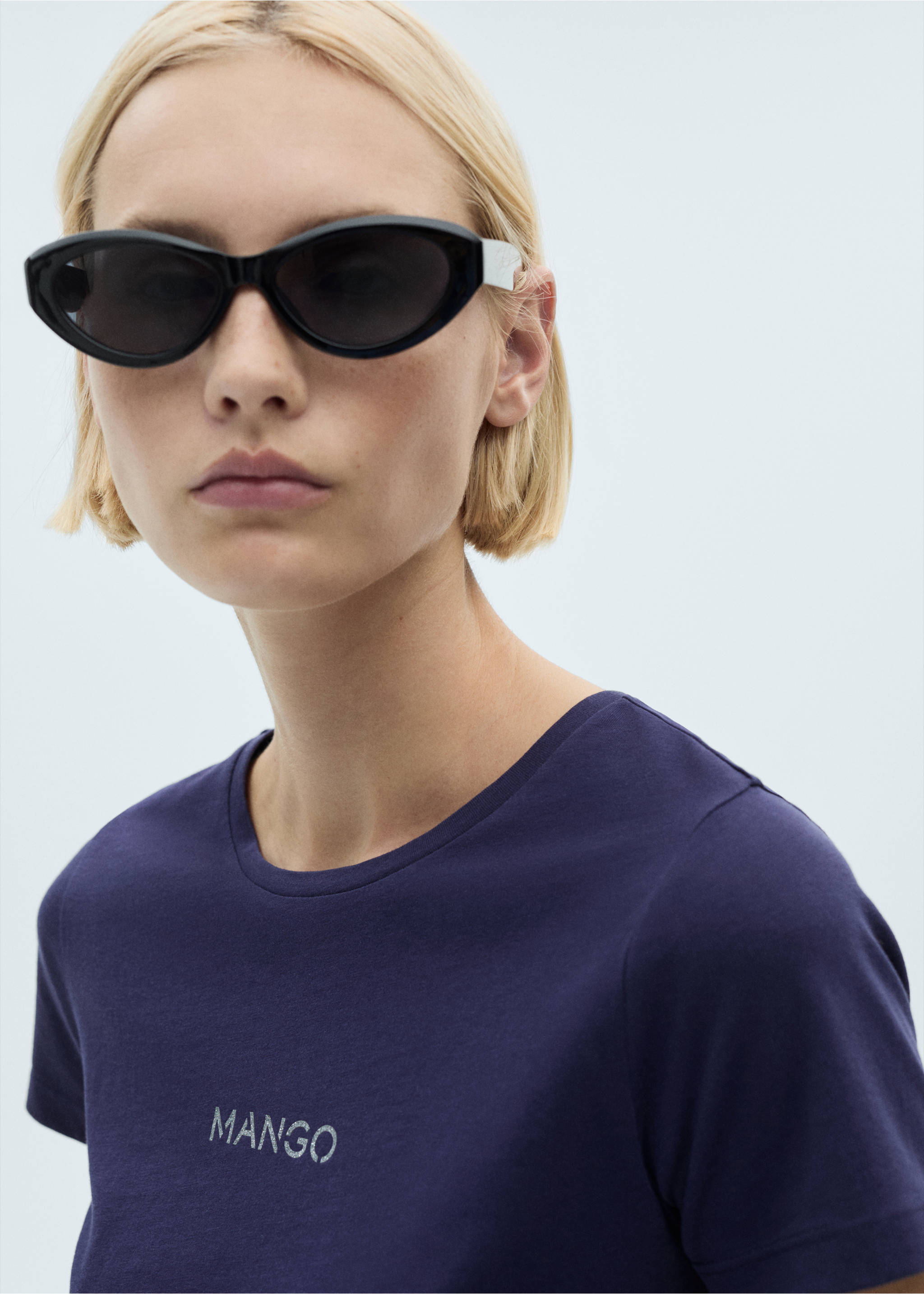 Logo cotton T-shirt - Details of the article 1, Navy. Ref: 77020354-00.