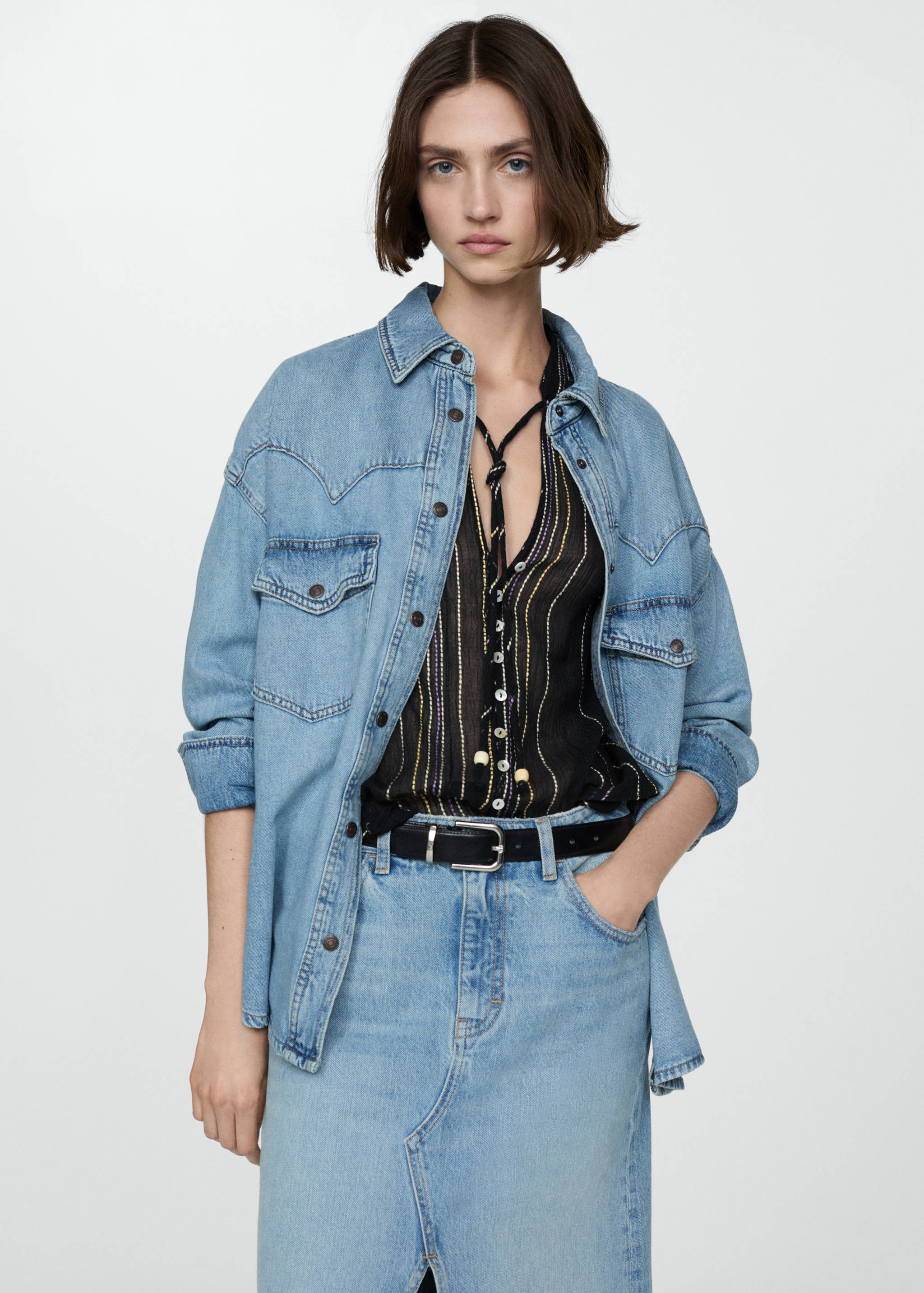 Koszula w paski z kokardą - Szczegóły artykułu 2