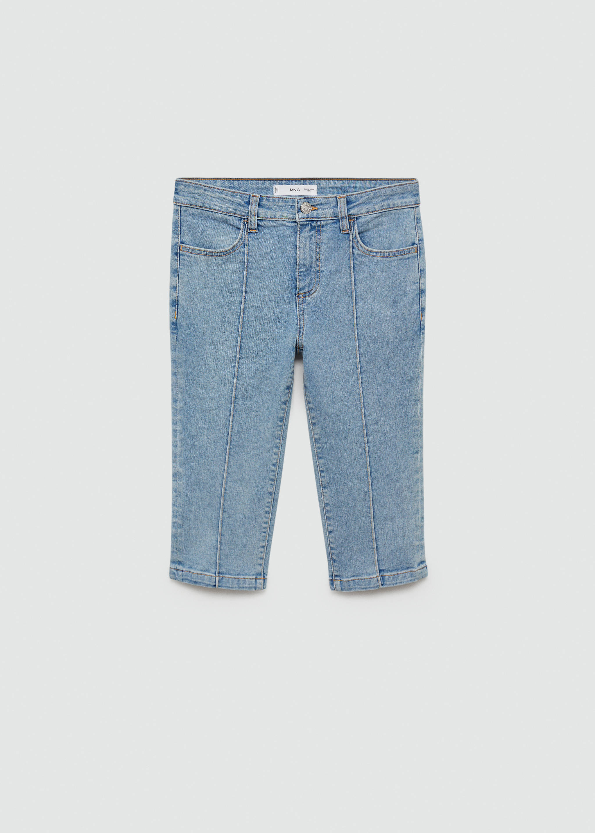 Slim capri jeans with decorative stitching - Article without model