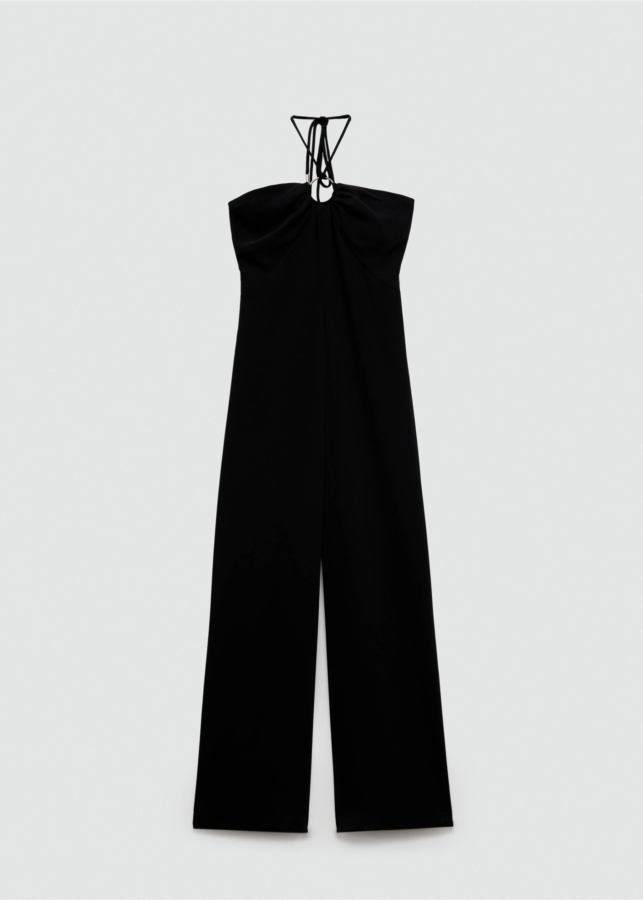 Halter-neck jumpsuit with ring - Article without model, Black. Ref: 77020359-00.