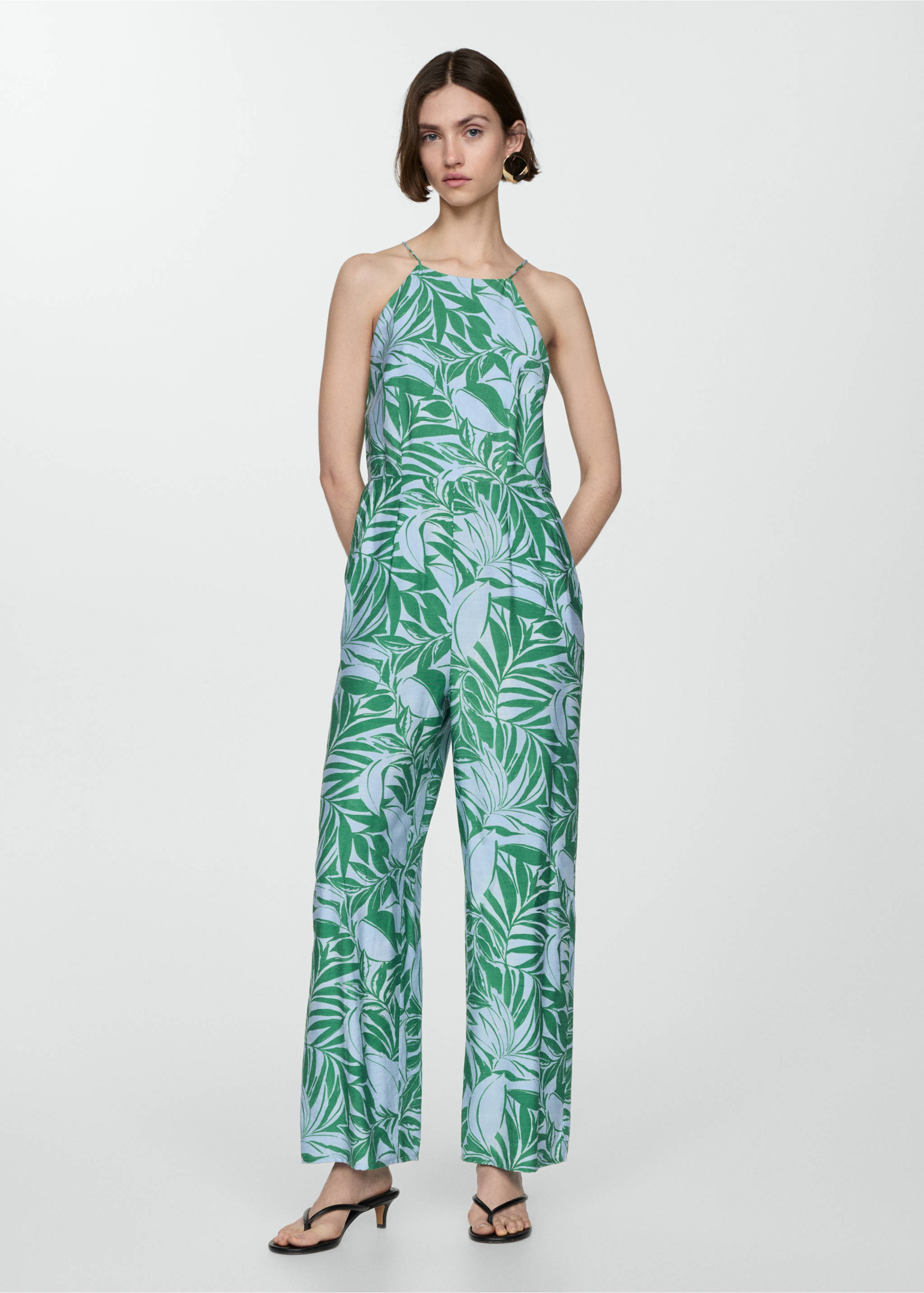 Floral print jumpsuit - General plane, Blue. Ref: 77020360-00.