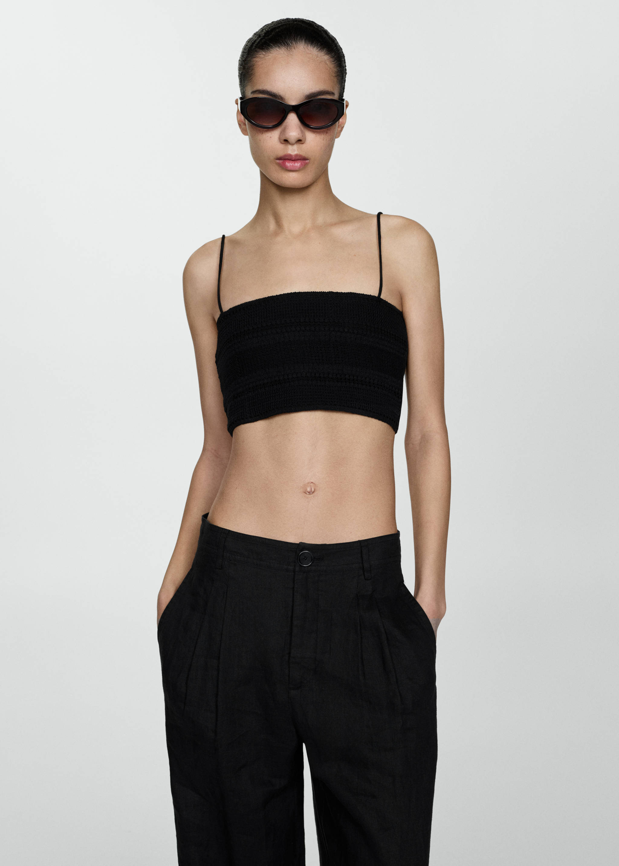 Textured crop top - Medium plane
