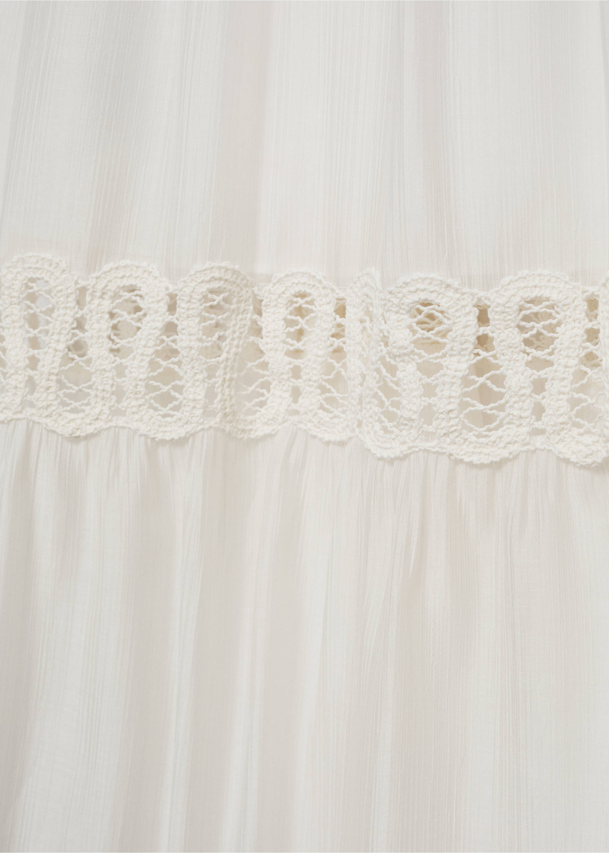 Embroidered detail dress - Details of the article 0, Off White. Ref: 77020363-00.