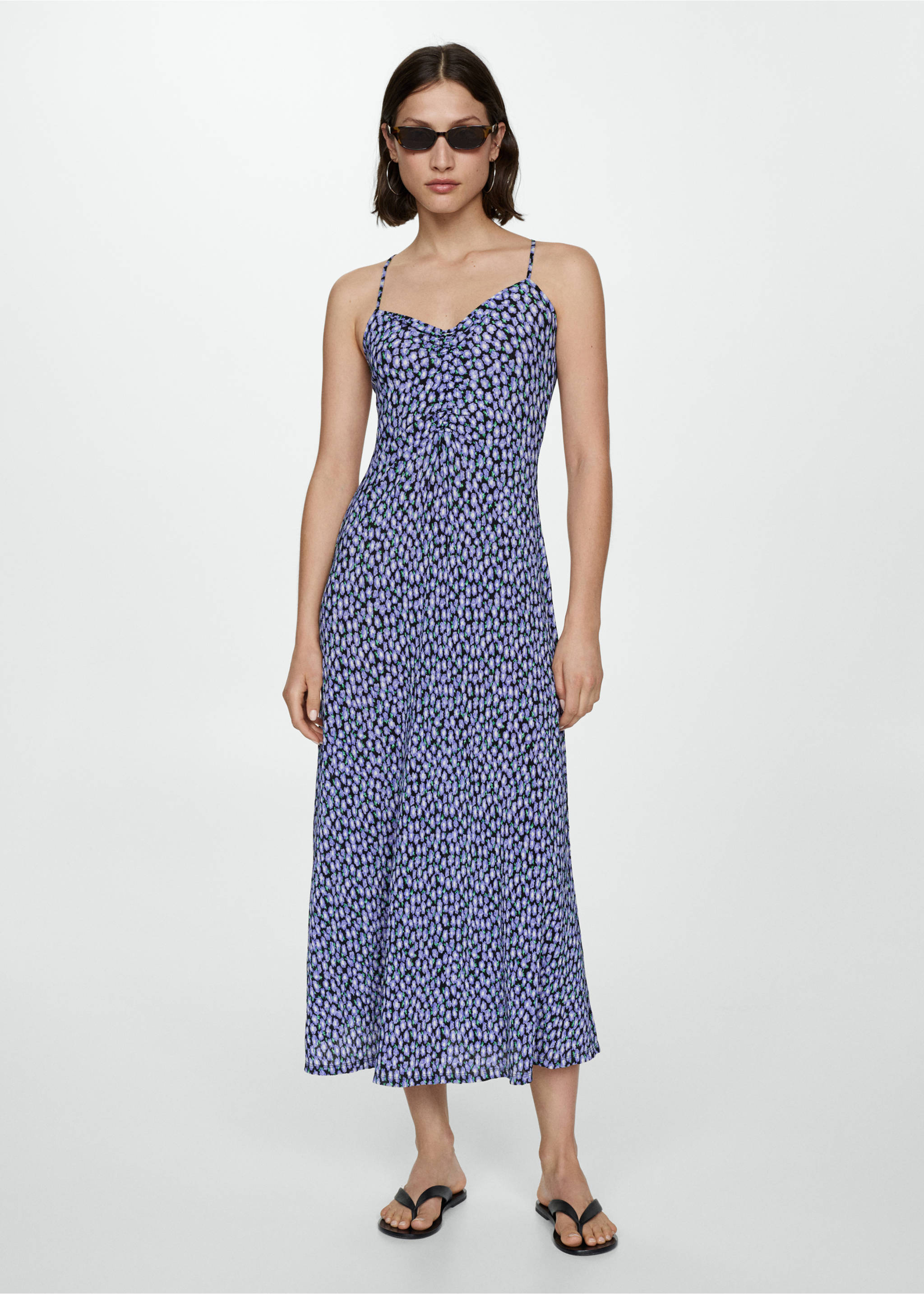 Long printed dress - General plane, Black. Ref: 77020365-00.