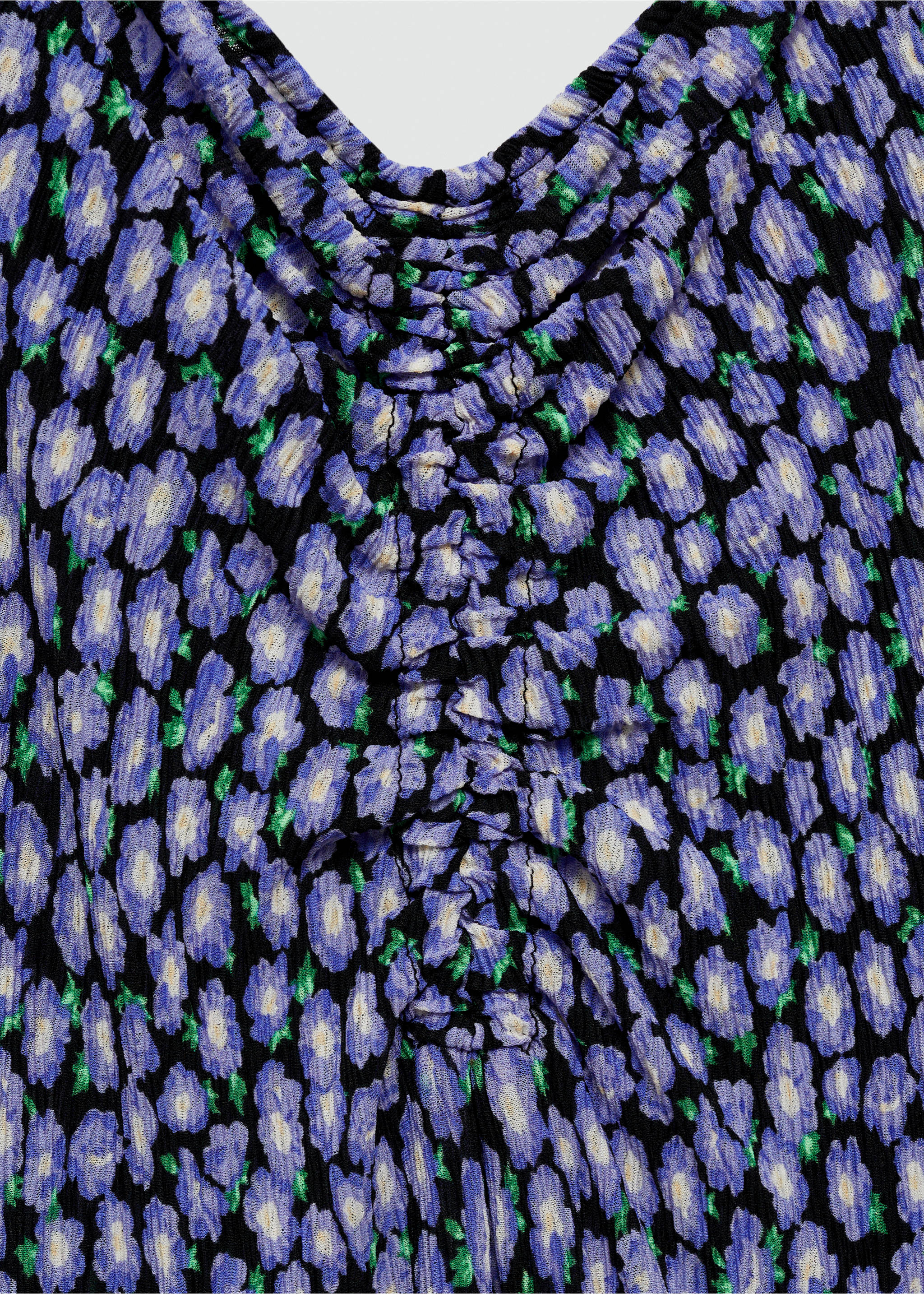 Long printed dress - Details of the article 8, Black. Ref: 77020365-00.