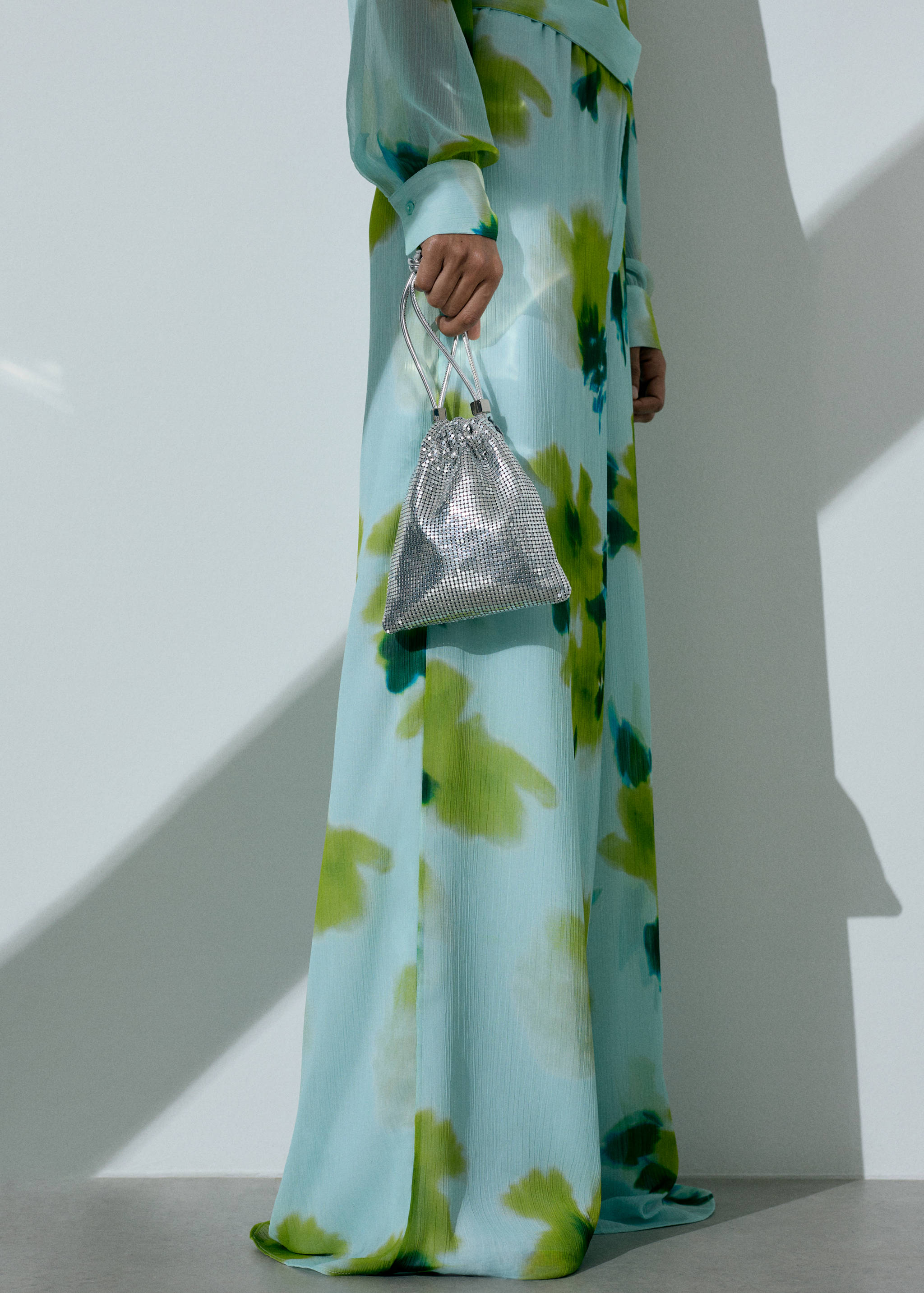 Sac porté main paillettes - Plan général, Argent. Ref: 77020366-00.