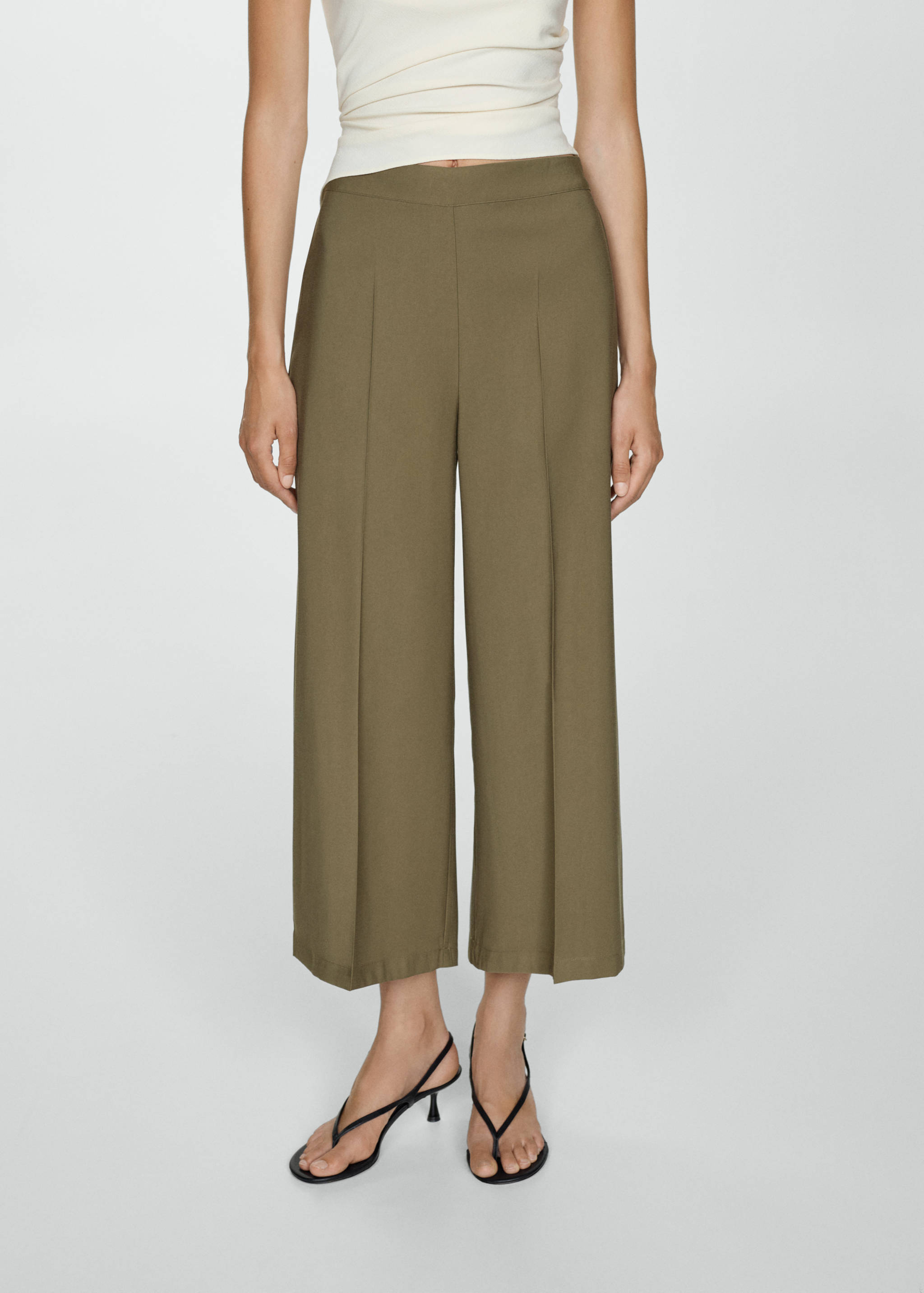 Flowy cropped trousers - Medium plane