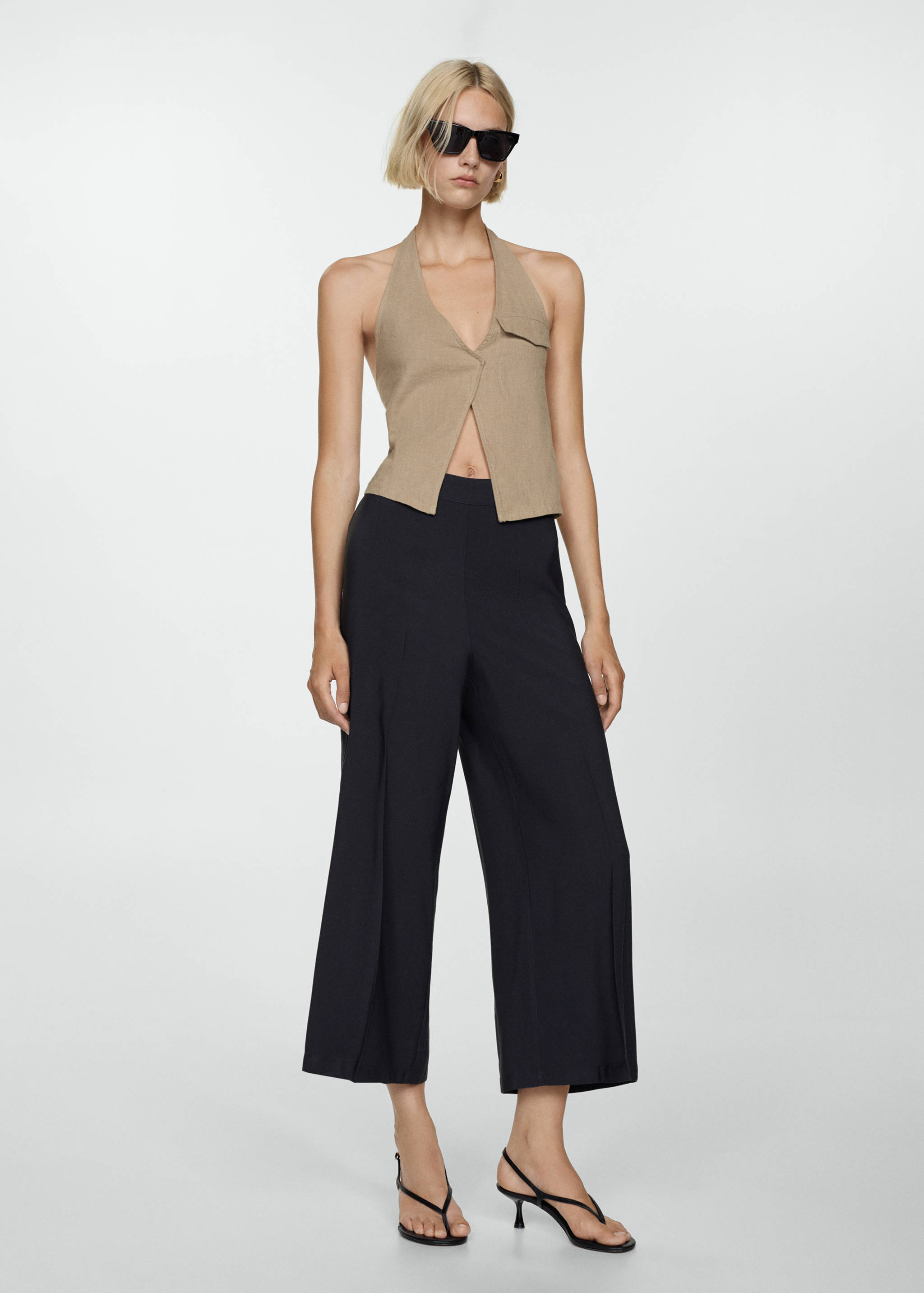 Flowy cropped trousers - General plane