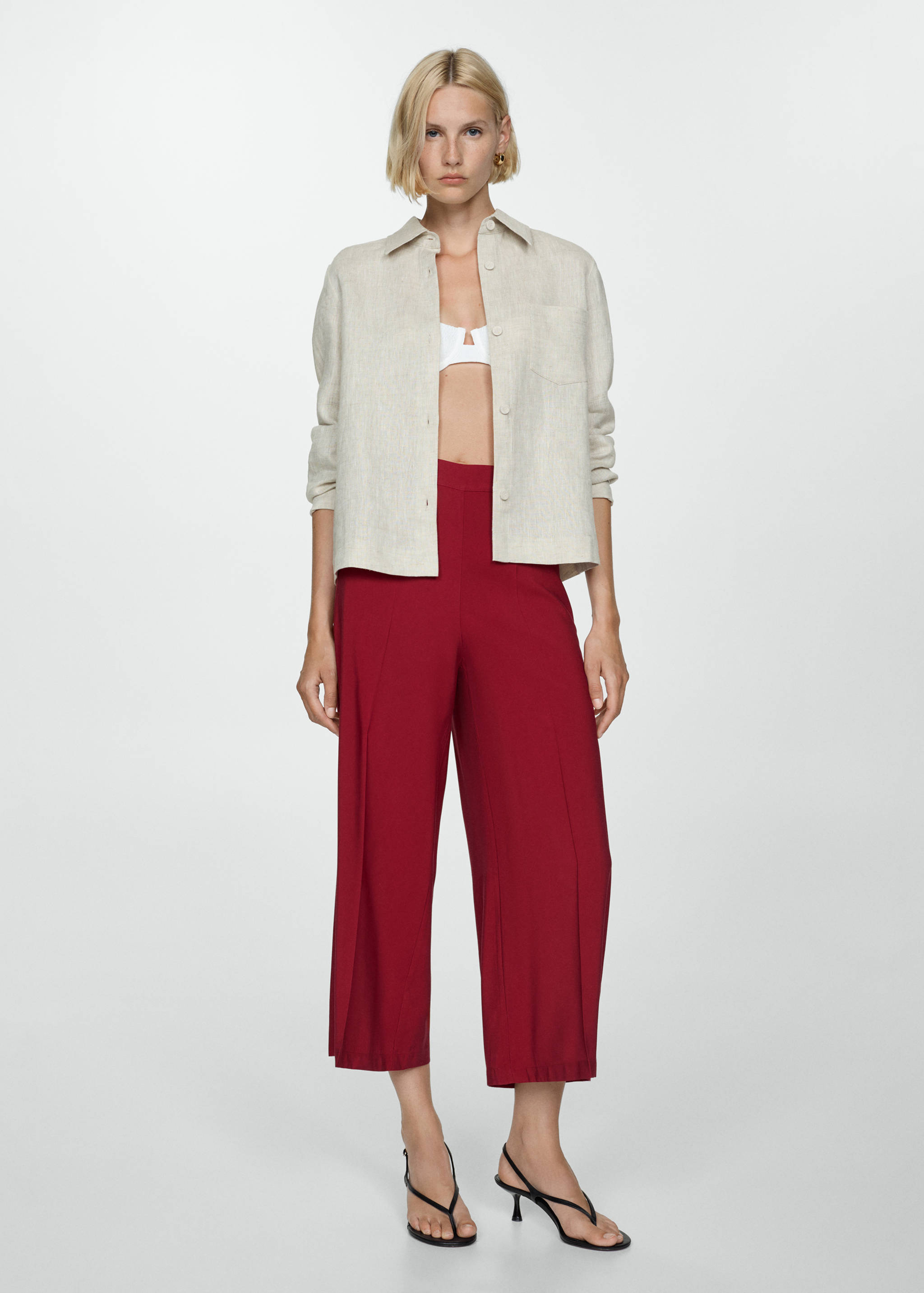 Flowy cropped trousers - General plane