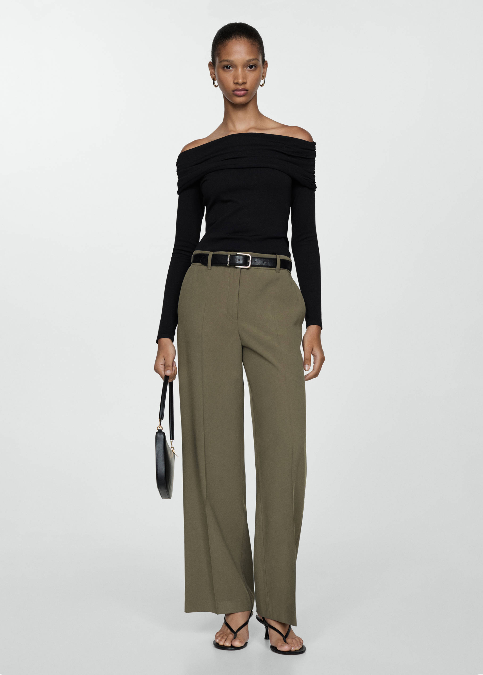 Wide leg pleated trousers - General plane