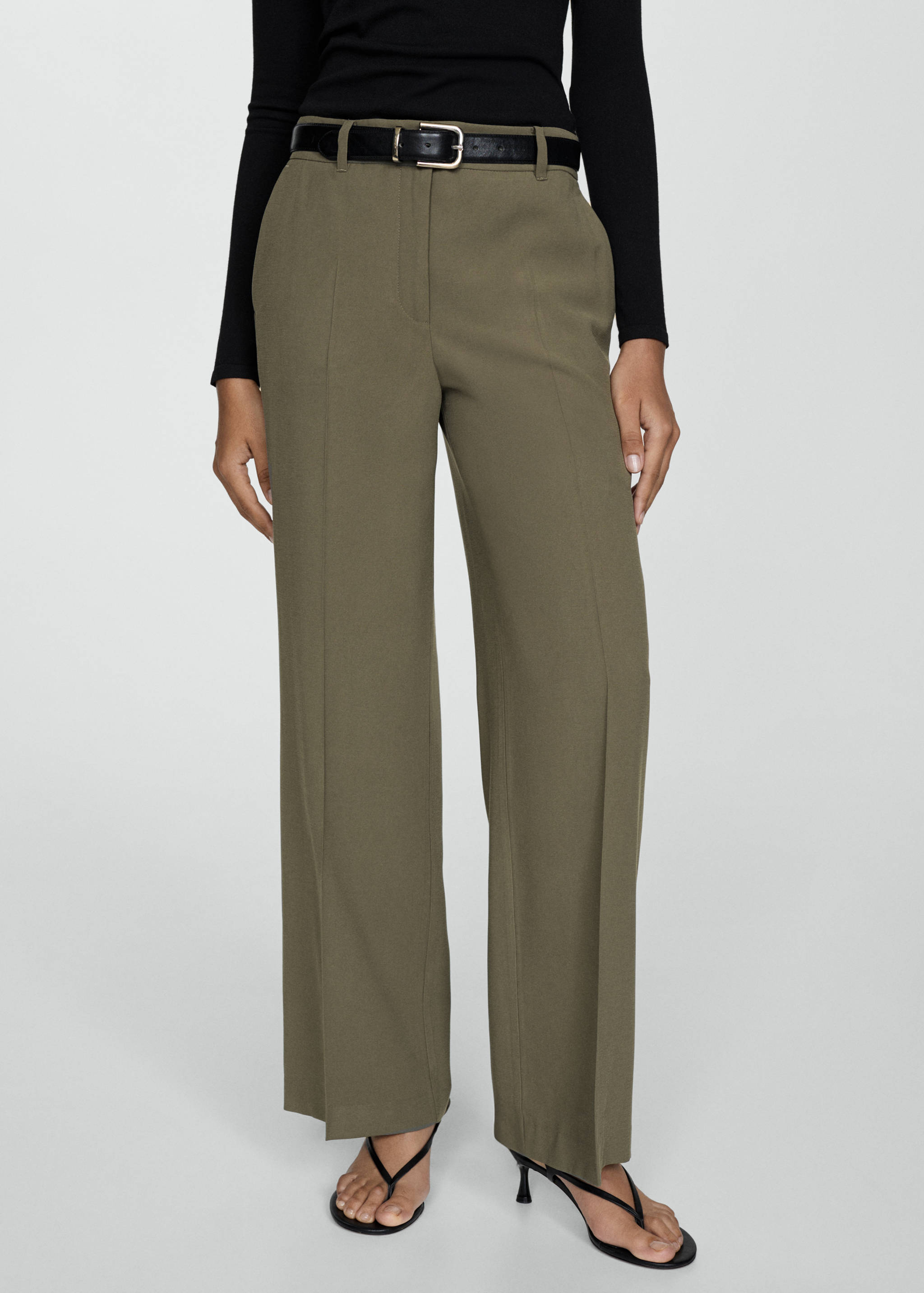 Wide leg pleated trousers - Medium plane