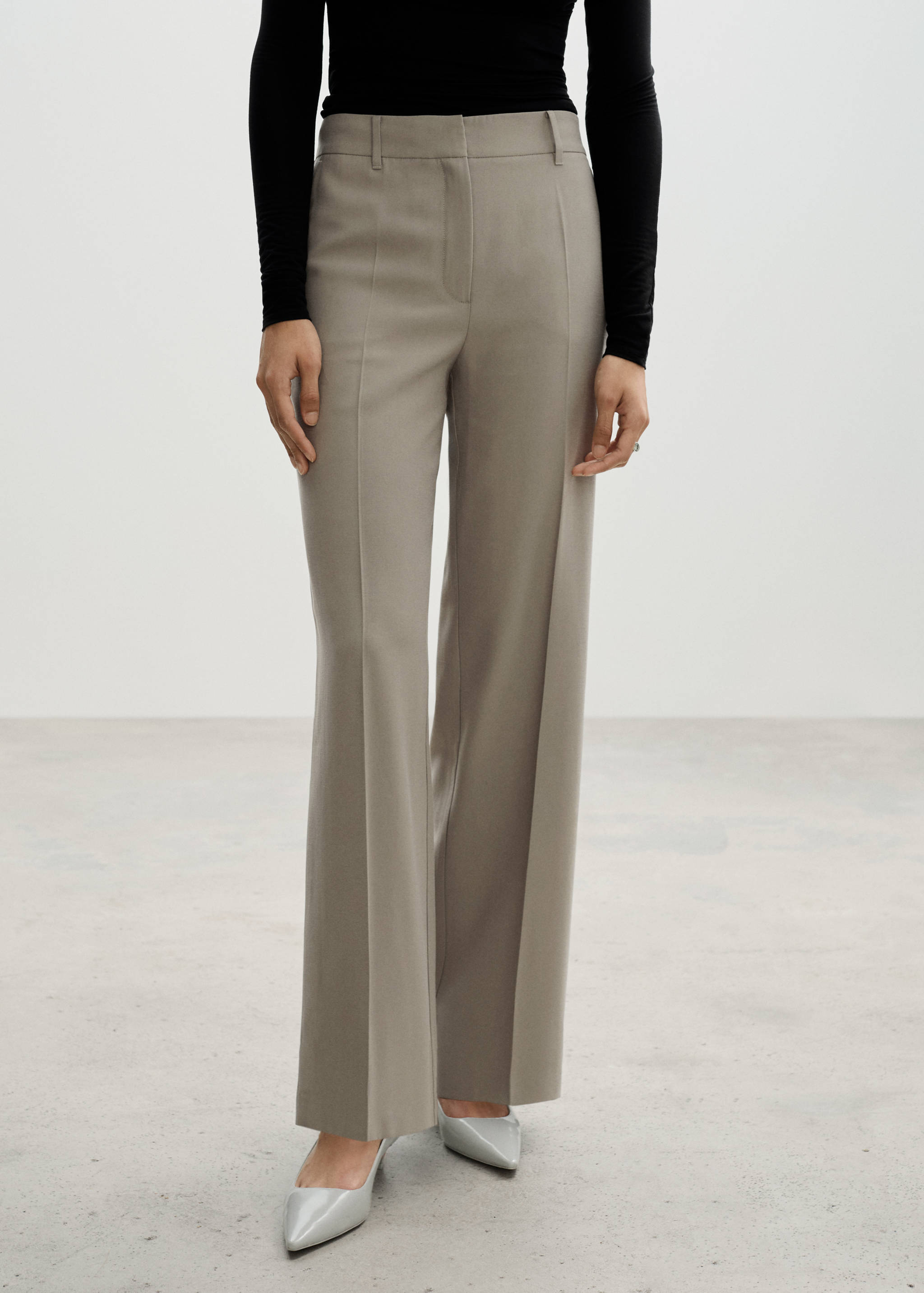 Wide leg pleated trousers - Medium plane