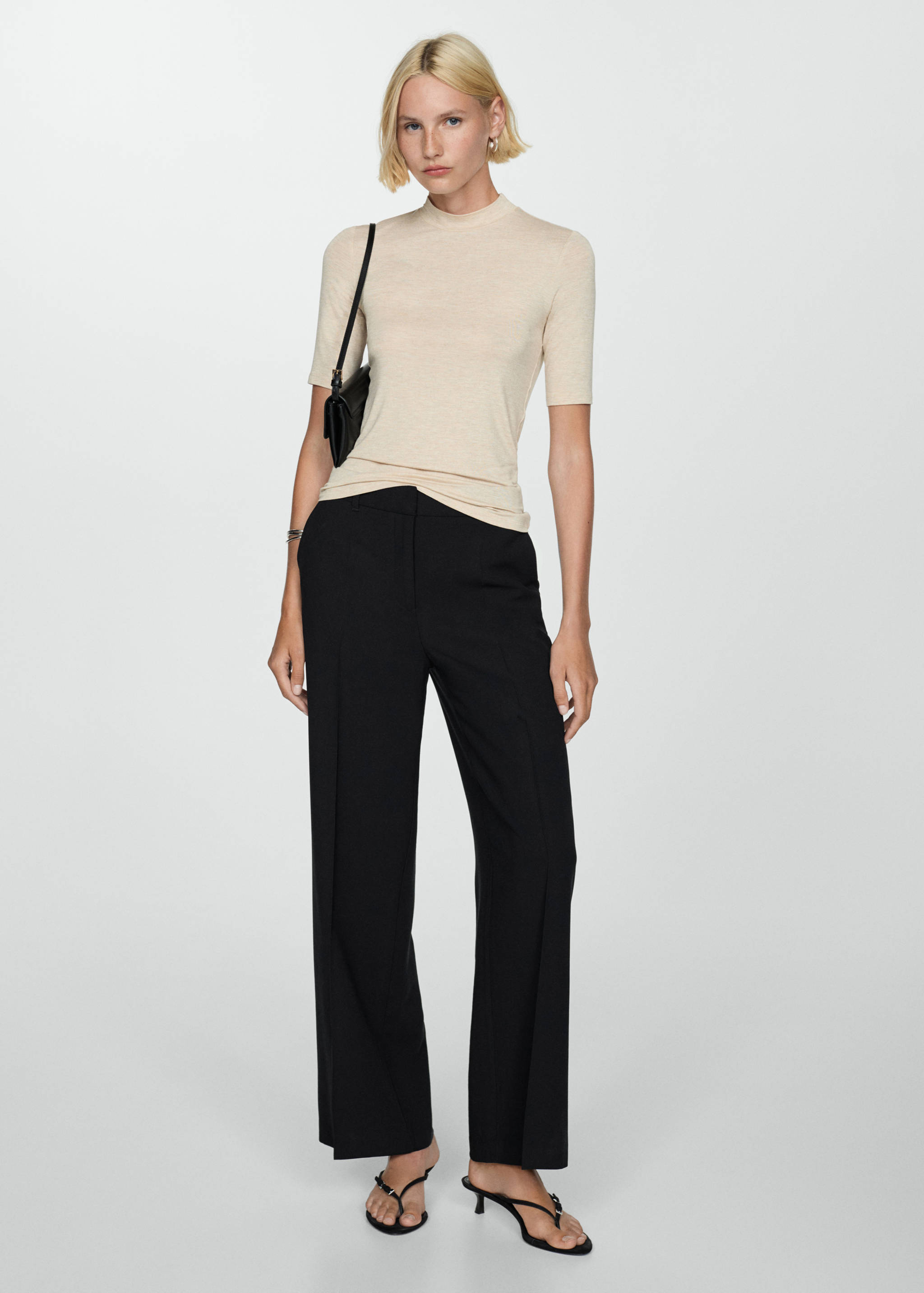 Wide leg pleated trousers - General plane