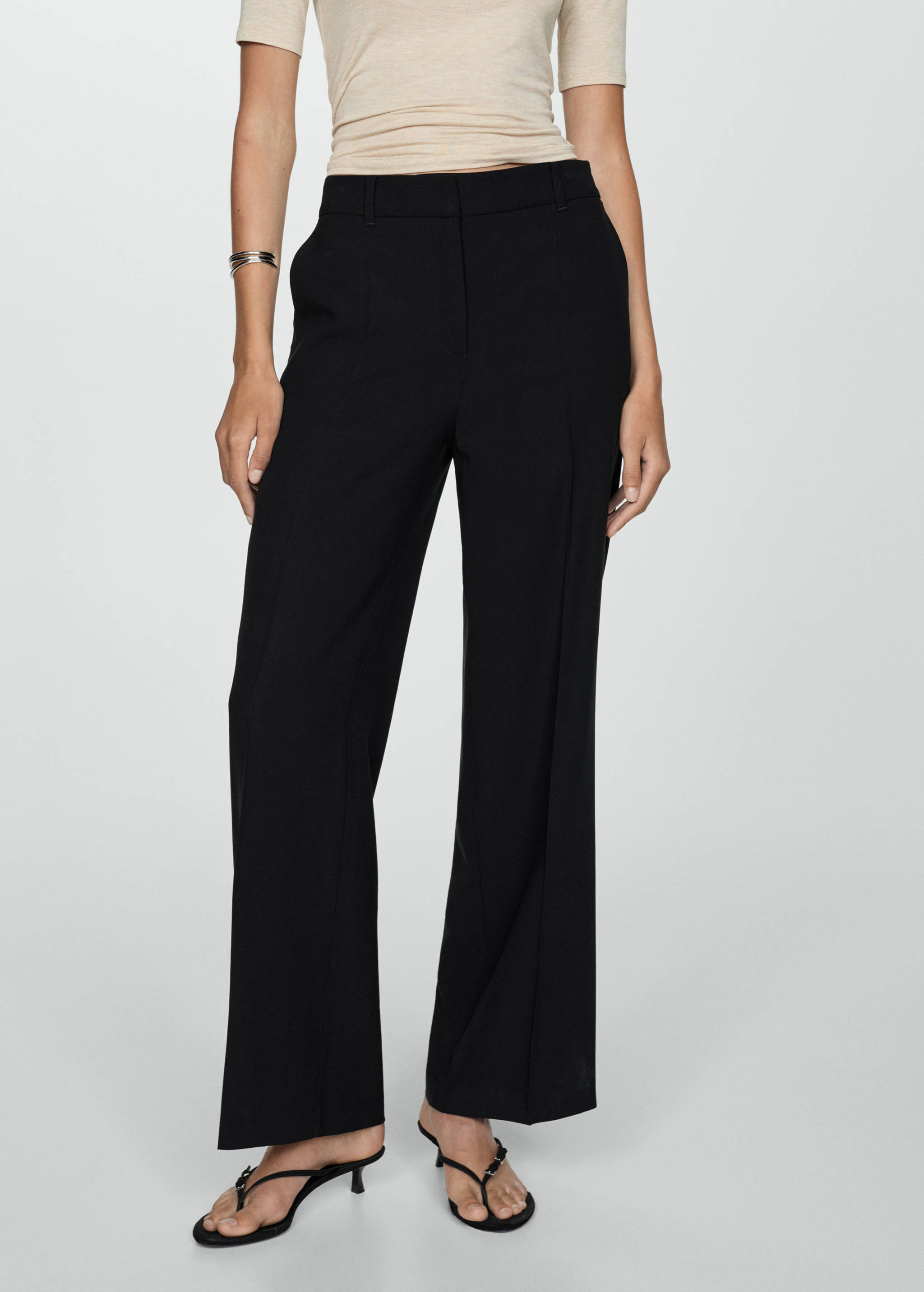 Wide leg pleated trousers - Medium plane