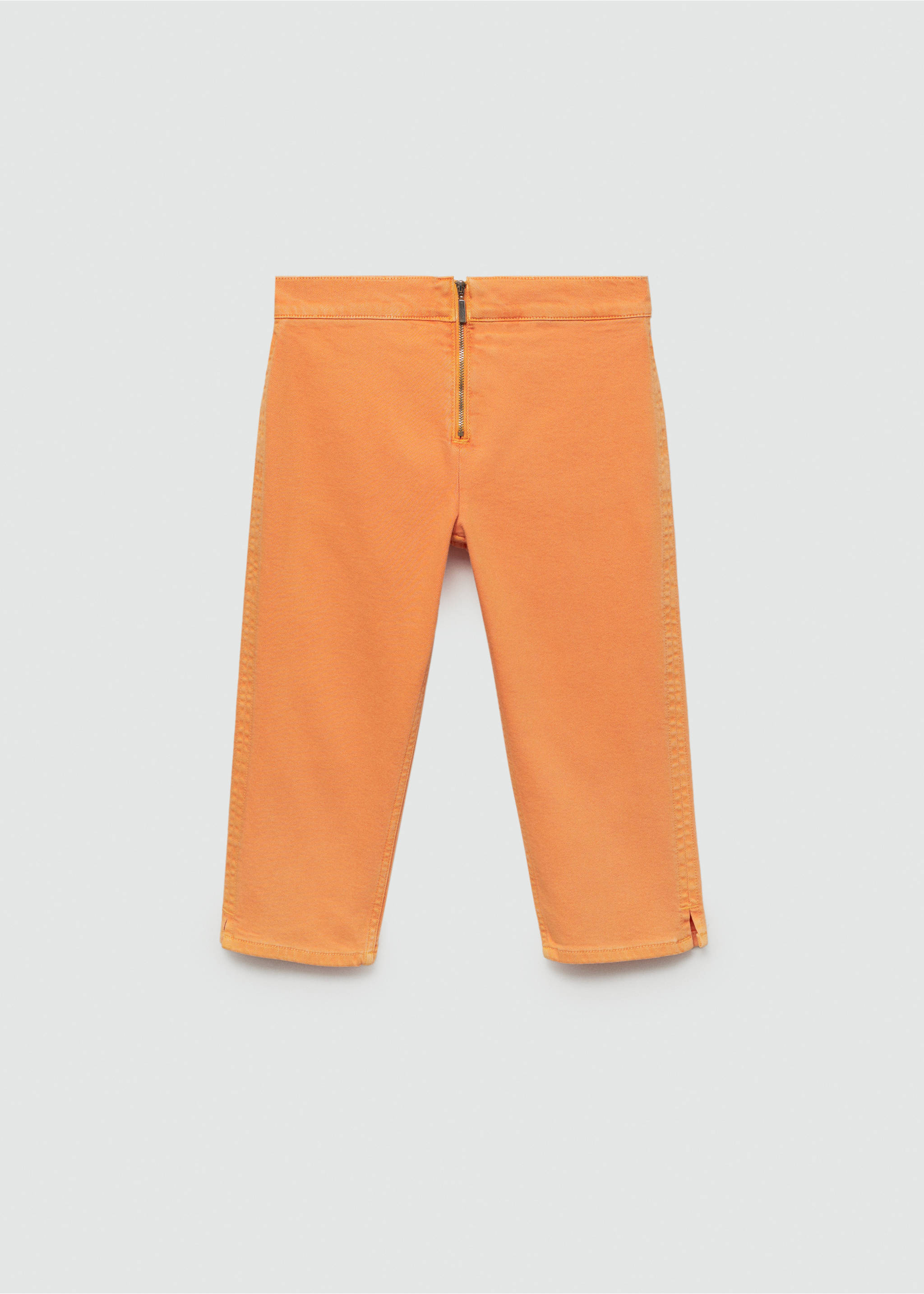Slim-fit capri jeans with zip - Article without model, Orange. Ref: 77020379-00.