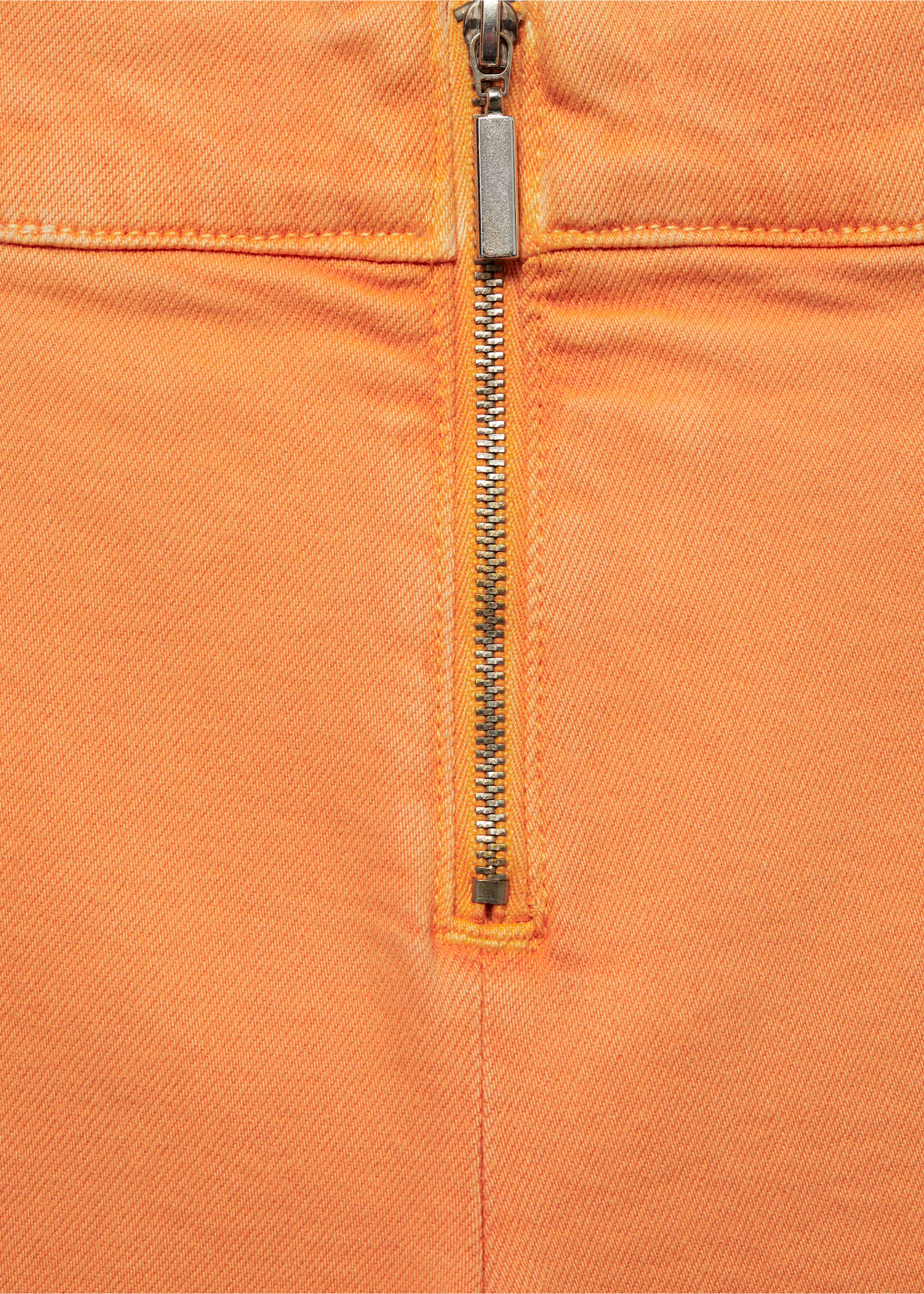 Slim-fit capri jeans with zip - Details of the article 8, Orange. Ref: 77020379-00.