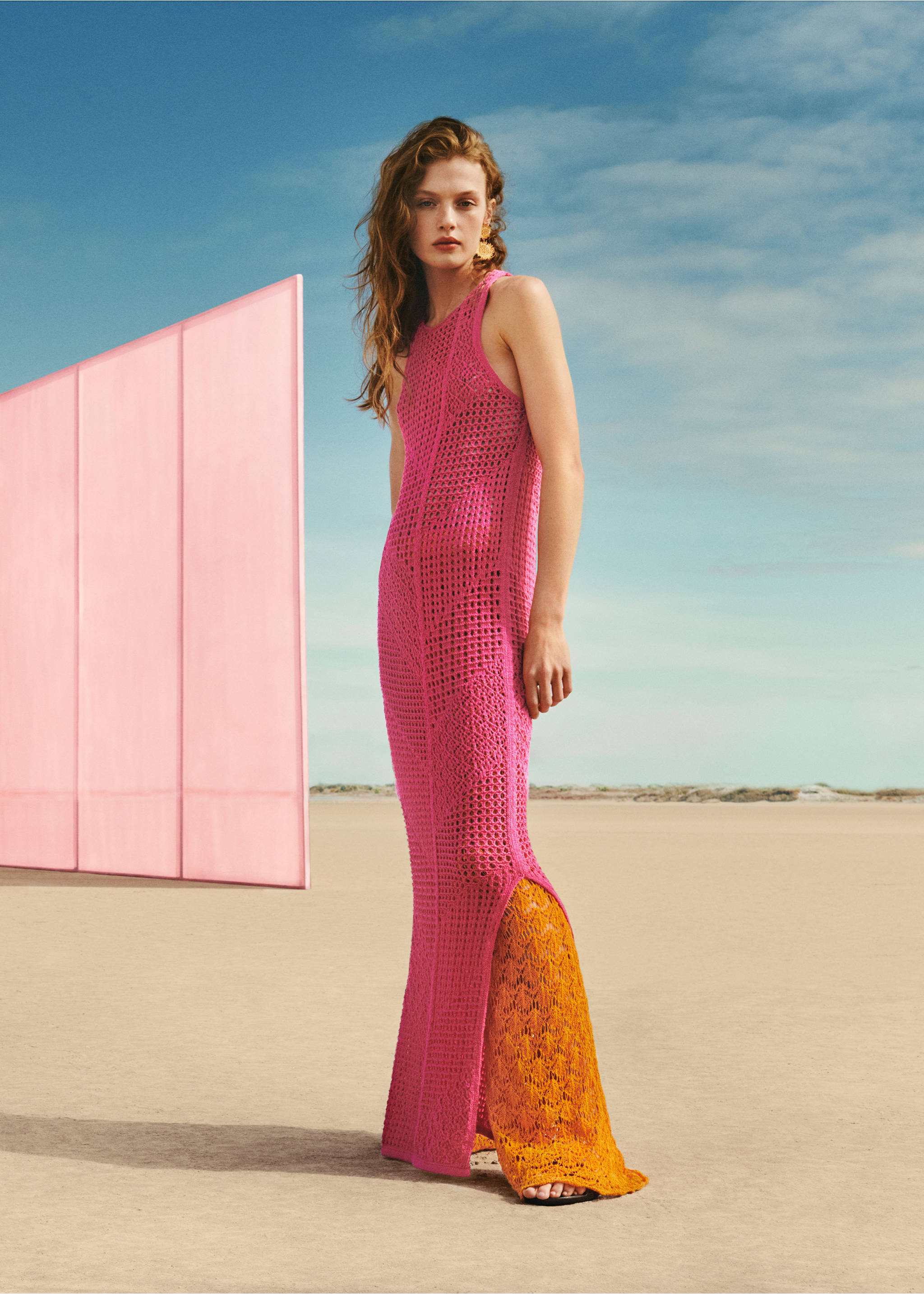 Heklet kjole - Artikkeldetalj 6, Fuchsia. Ref: 77020380-00.