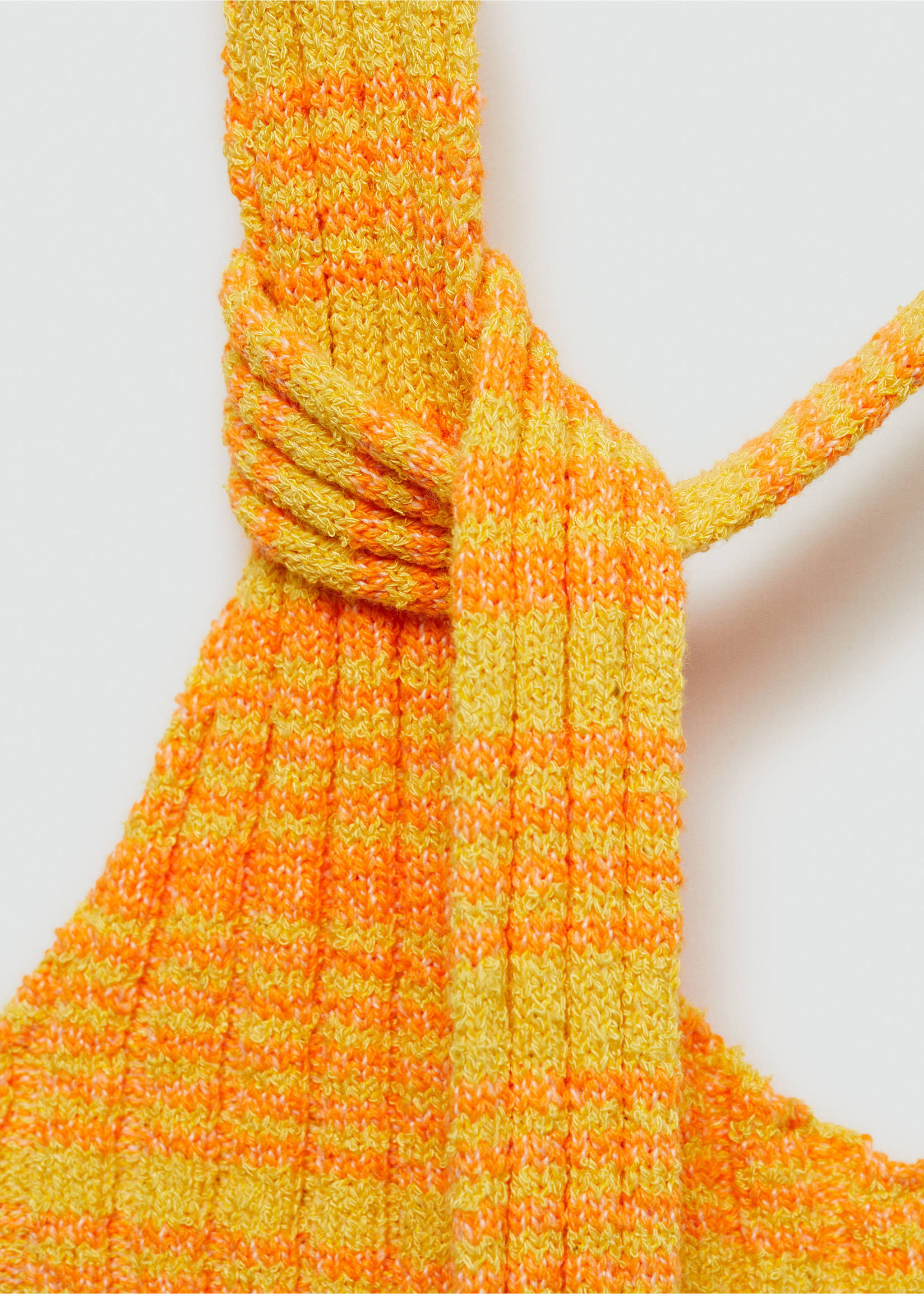 Knit asymmetric top - Details of the article 8, Yellow. Ref: 77020381-00.