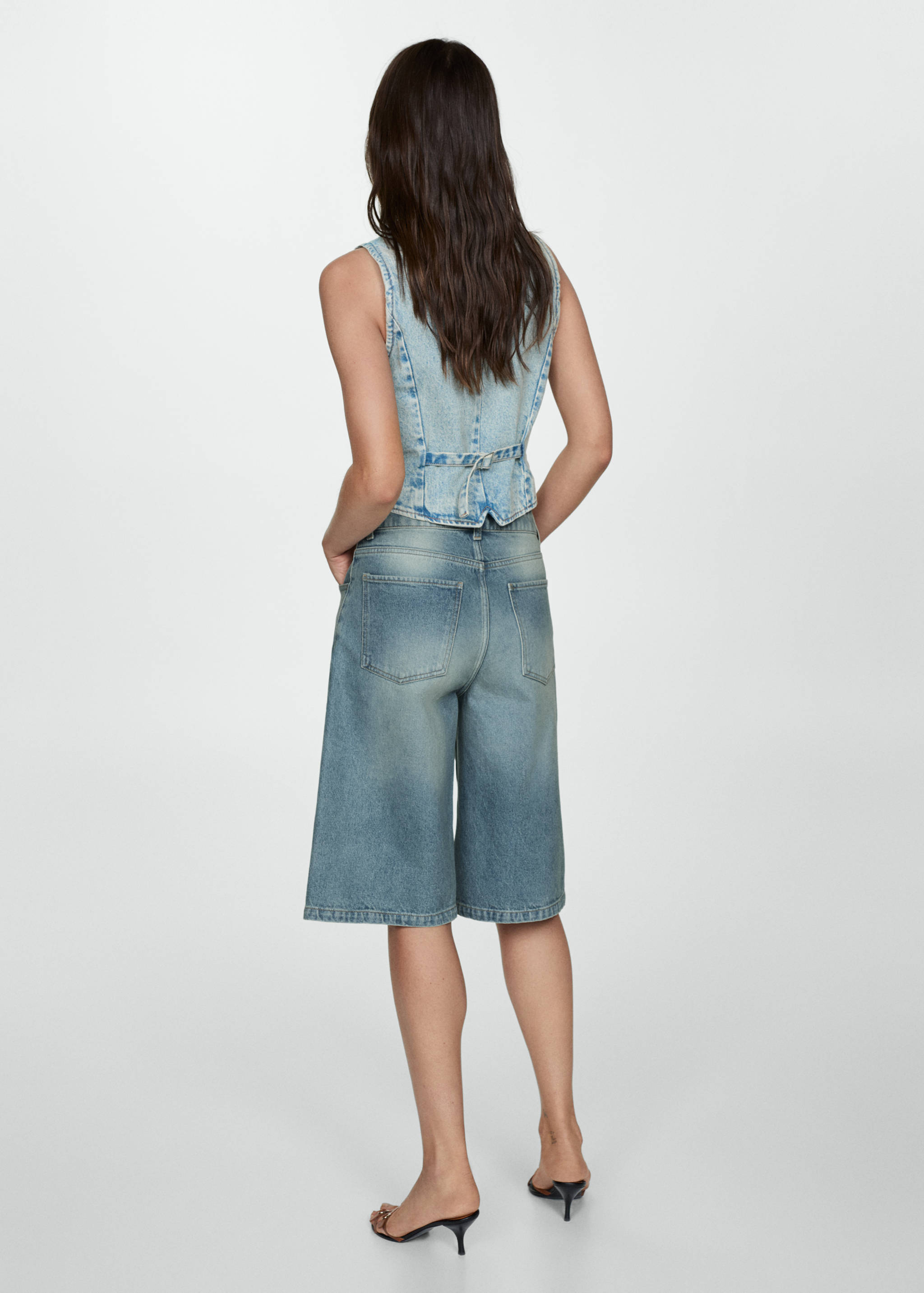 Bermude din denim loose - Spatele articolului