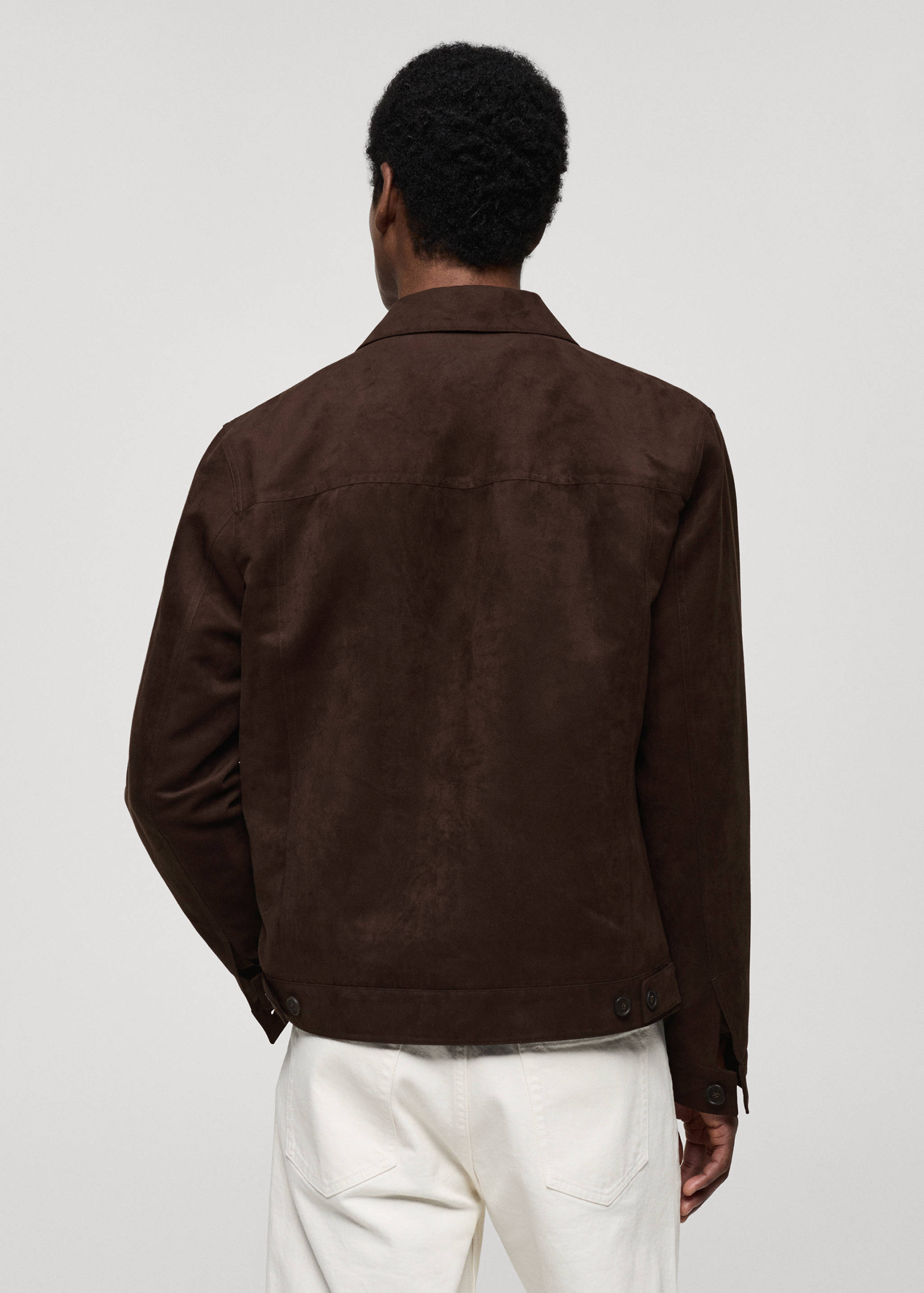 Suede-effect jacket with pockets - Reverse of the article