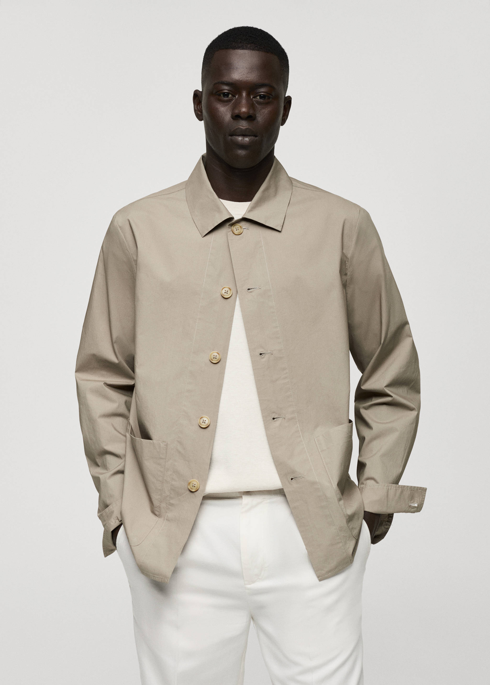 100% cotton poplin overshirt - Medium plane